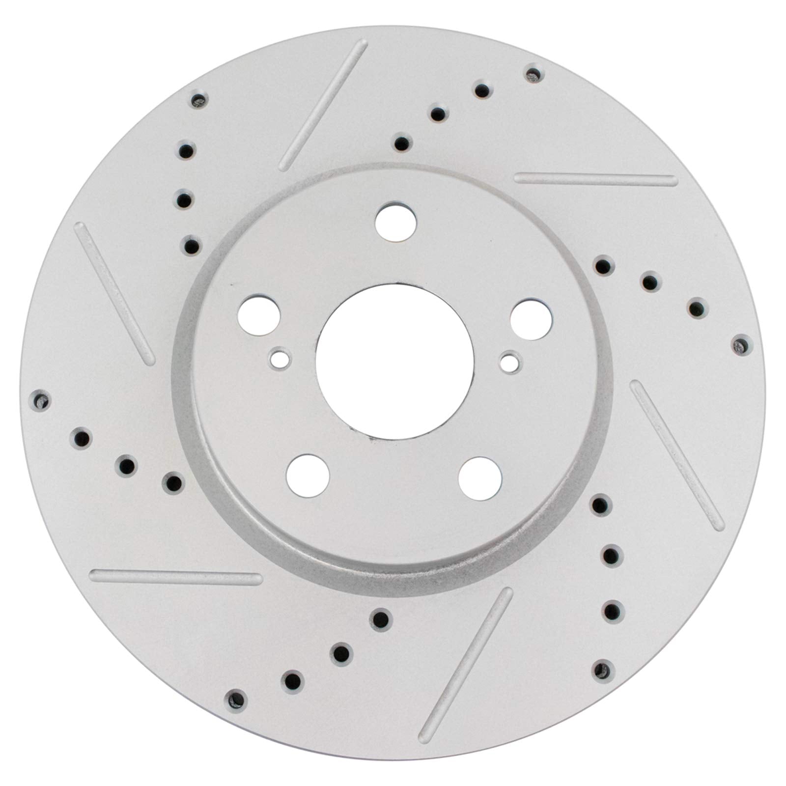 Trq Front Performance Brake Rotors Set Premium G-Coated Cross Drilled & Slotted Compatible With 2009-2010 Pontiac Vibe 2008-2014
