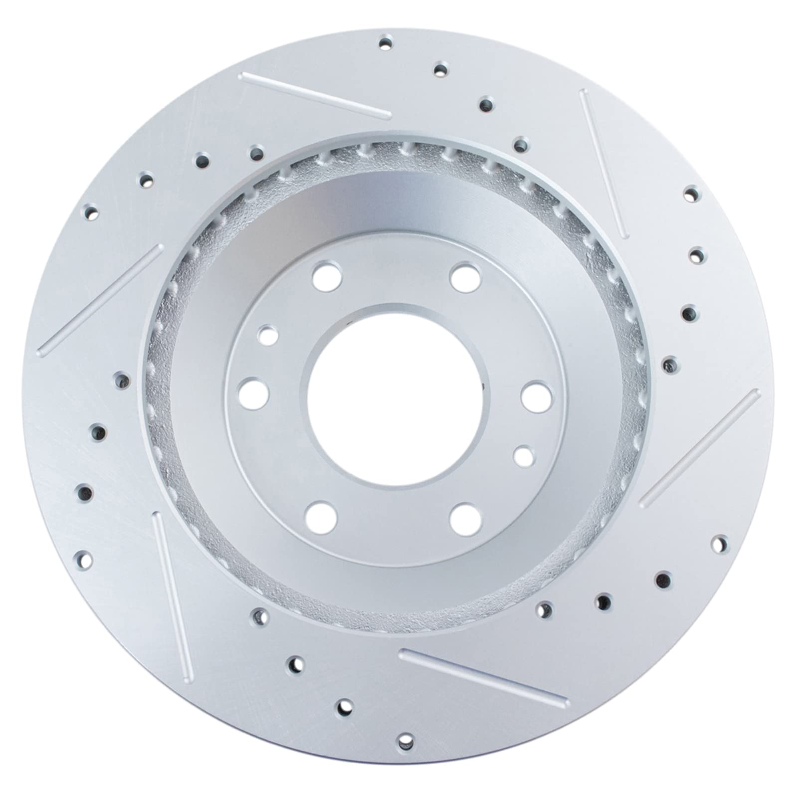 Trq Performance Drilled Slotted Front Coated Brake Rotor Pair For Chevy Suv
