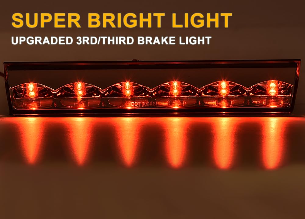 G-Plus Led Third 3Rd Brake Light Compatible With Leer, Are, Century, Jason And Astro At-Led-36R, At-Led-36R-01 Clear Lens Chrome