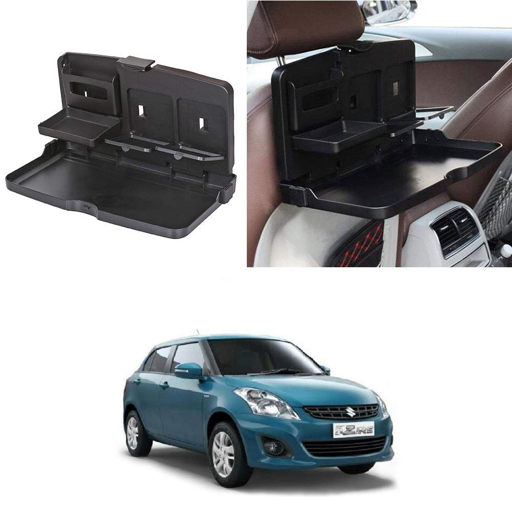 Oshotto (FT02) Car Backseat Food Travel Dining Meal & Snaks Tray & Cup Holder Compatible with Maruti Suzuki Dzire 20172026 (Bl