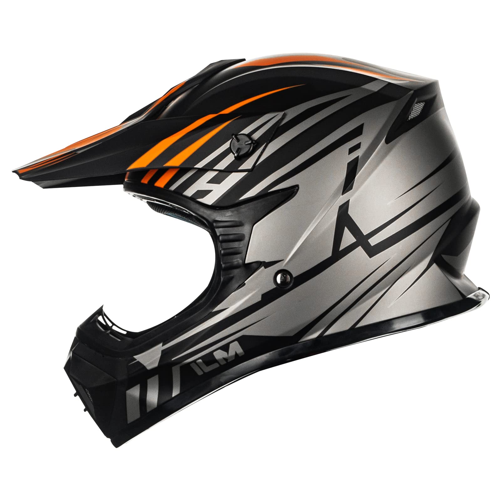 ILM Adult Dirt Bike Helmets Motocross ATV Dirtbike BMX MX Offroad Full Face Motorcycle Helmet, DOT Approved Model 128S (Orange G