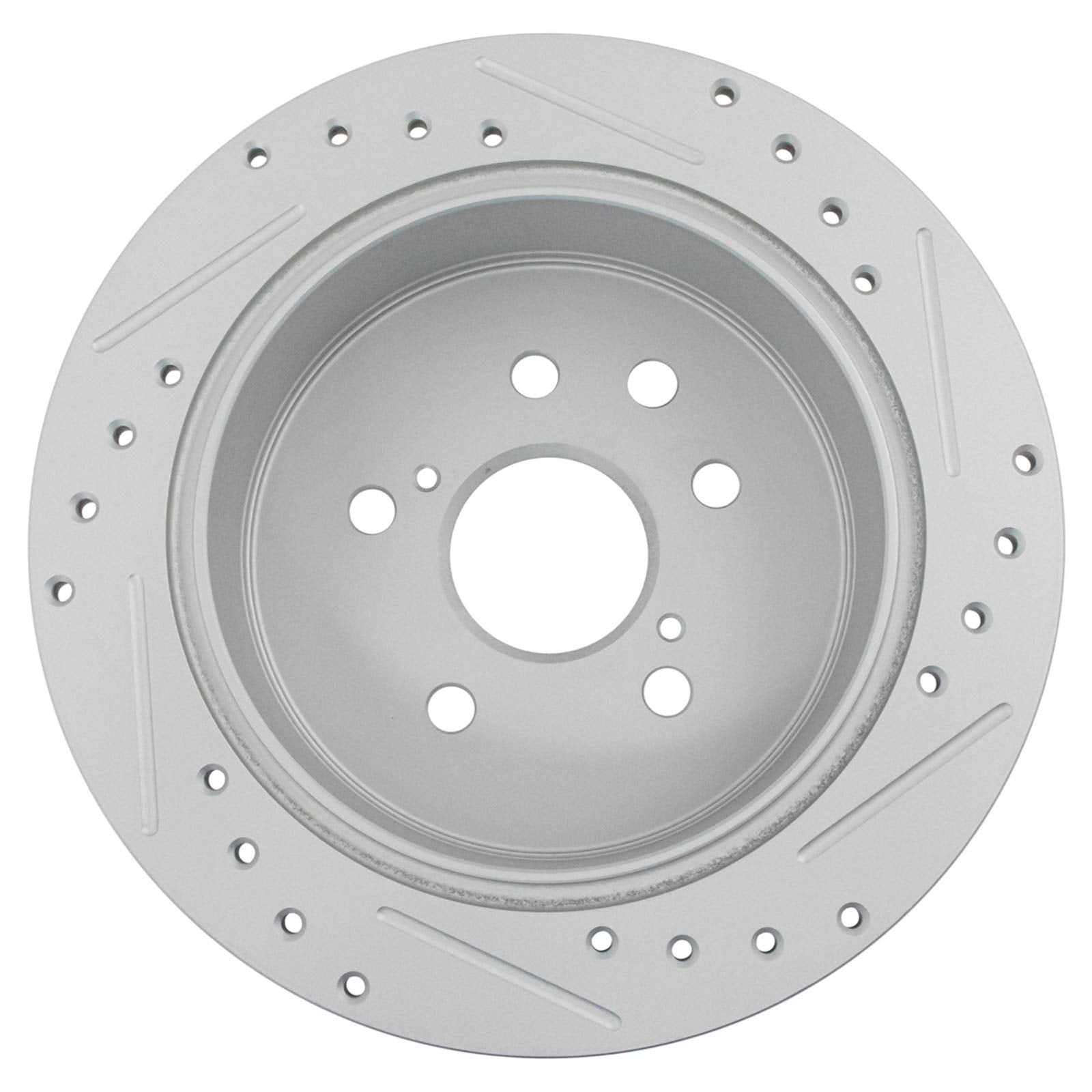 Trq Rear Performance Brake Rotors Set Solid Premium G-Coated Cross Drilled & Slotted Compatible With 2006-2015 Lexus Is250