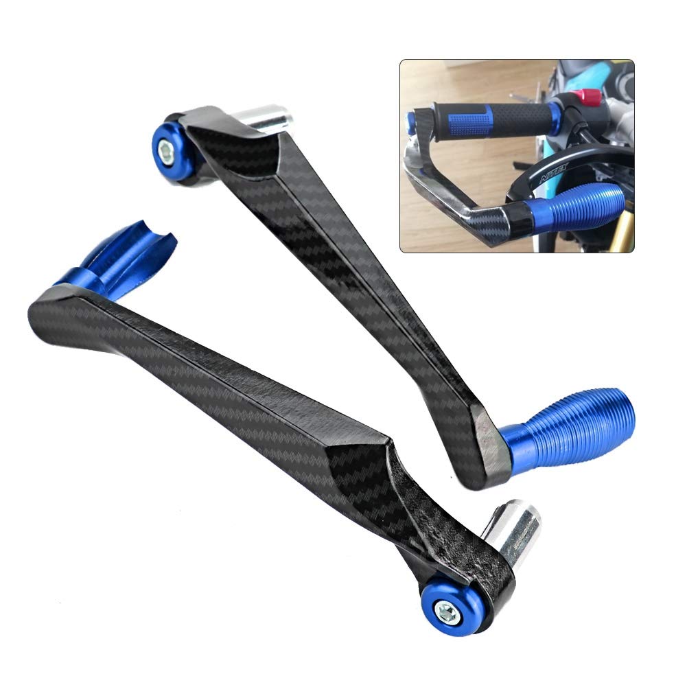 Kimiss Universal 7/8In 22Mm Cnc Aluminum Handlebar Brake Clutch Lever Hand Guard Protector For Motorcycle, Motorbike, Scooters, Electric Cars, Mountain Bikes(Blue)