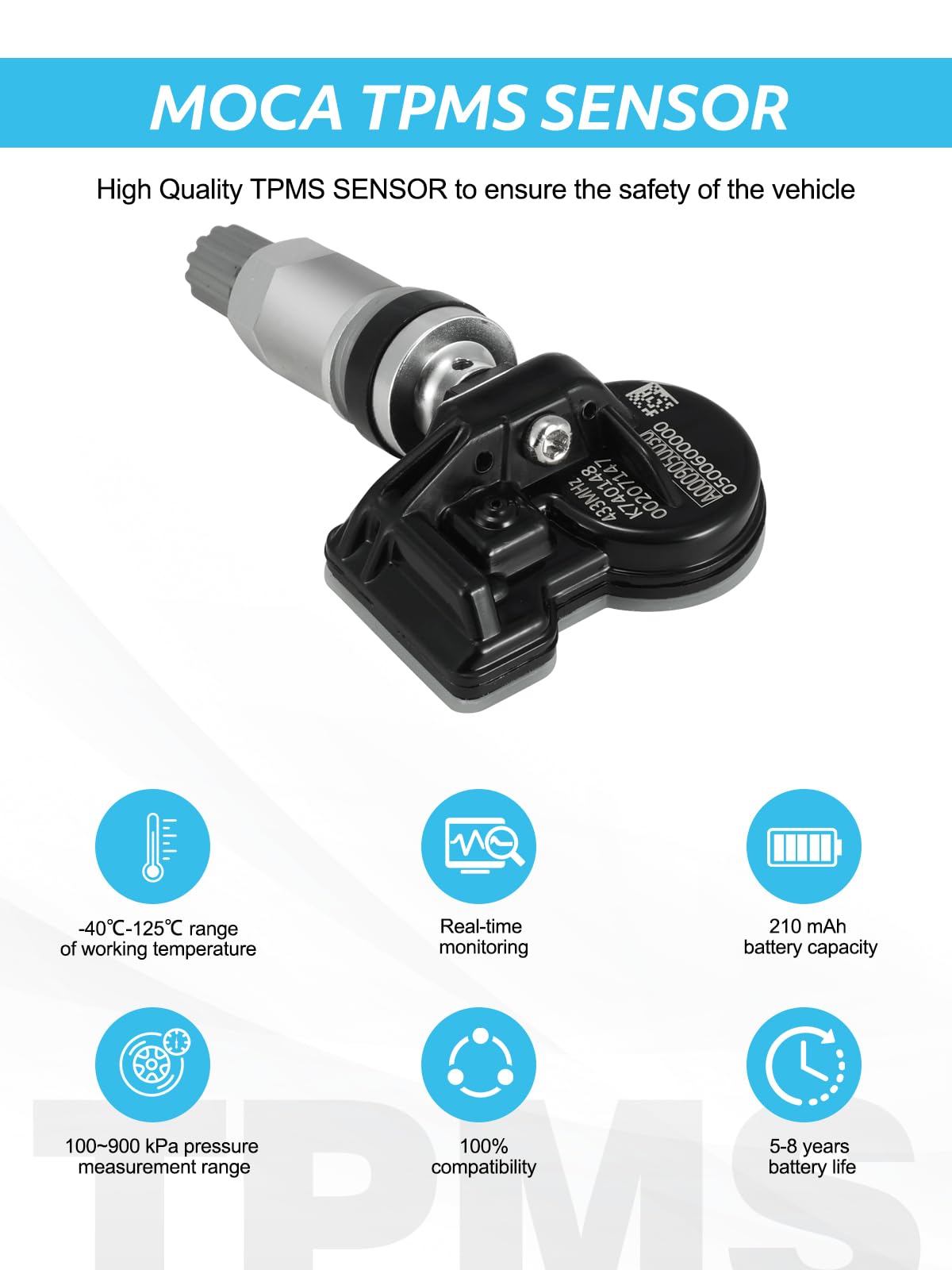 TAUTOY upgrade Set of 4 TPMS Tire Pressure Monitoring System Sensor 433MHz Compatible with 2007-2016 Mercedes-Benz A Class B Cla