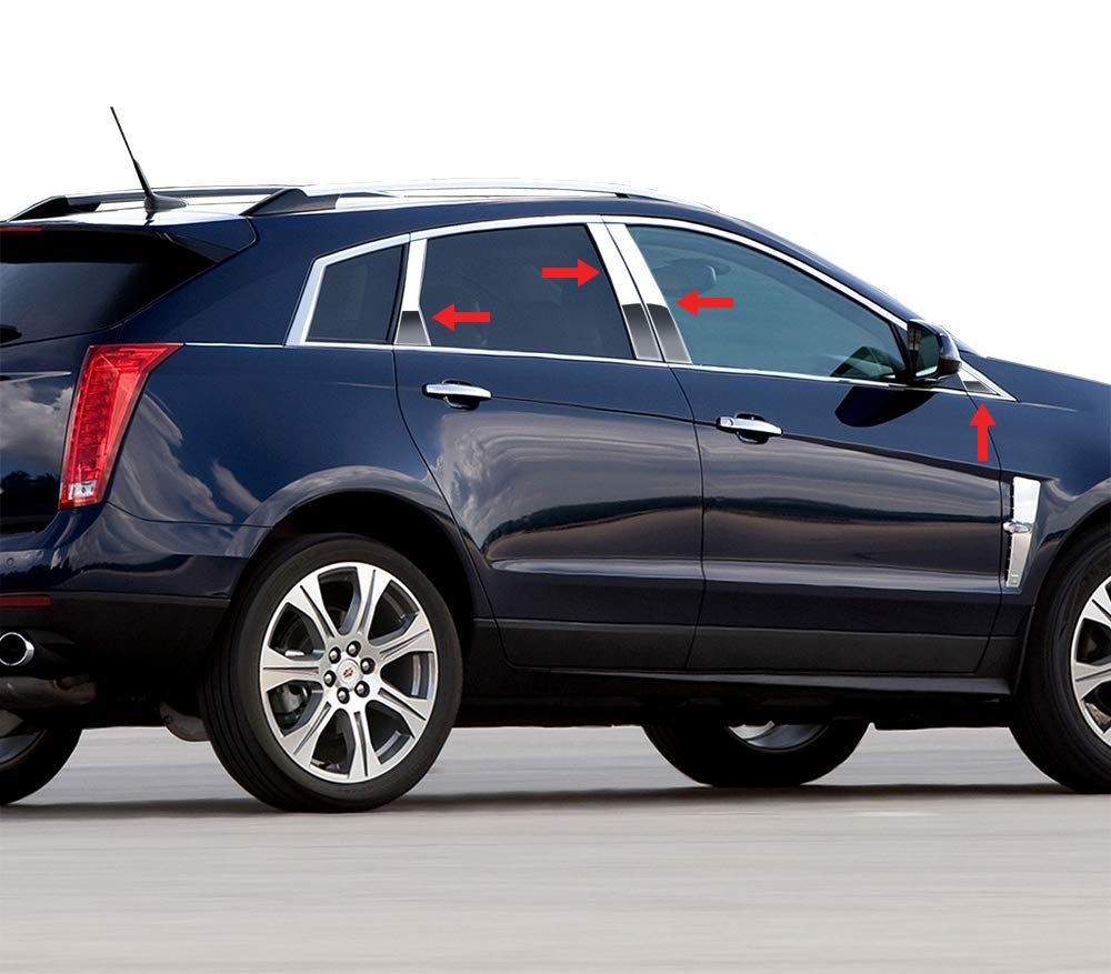 Made In Usa! Compatible With 2010-2016 Cadillac Srx 8Pc Stainless Steel Chrome Pillar Post Trim
