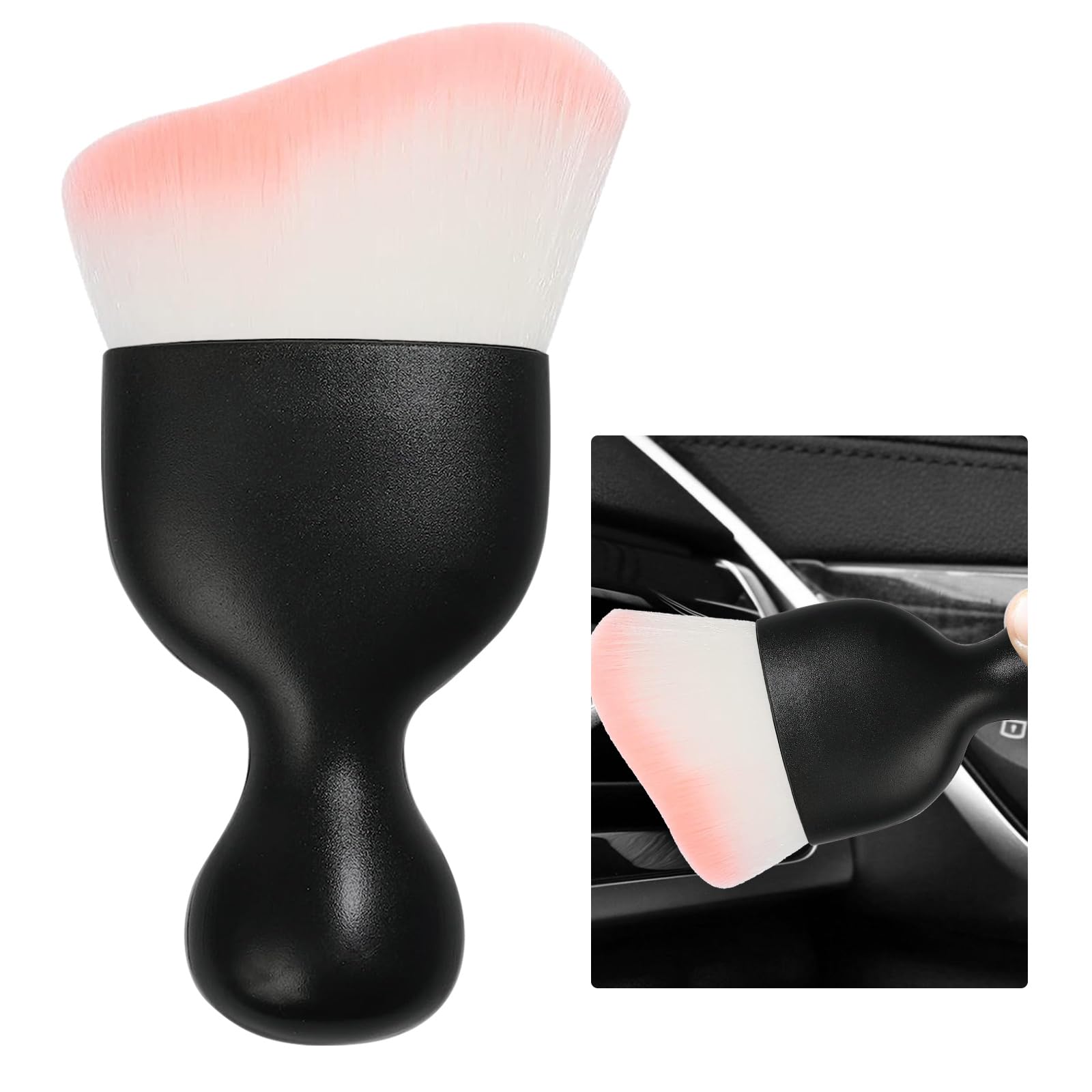 Ziciner Car Detailing Brush, Curved Soft Bristles Auto Removal Dust Collectors, Universal Vehicle Dashboard, Air Conditioner Ven