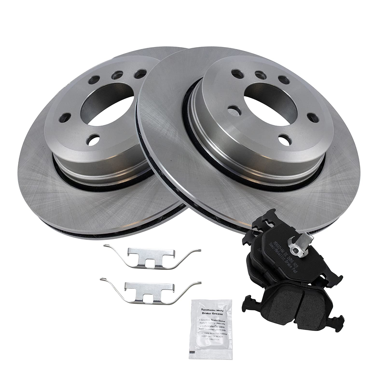 Trq Rear Brake Pad & Rotor Kit Brake Pads Brake Rotor Semi-Metallic Compatible With 2004-2010 Bmw X3