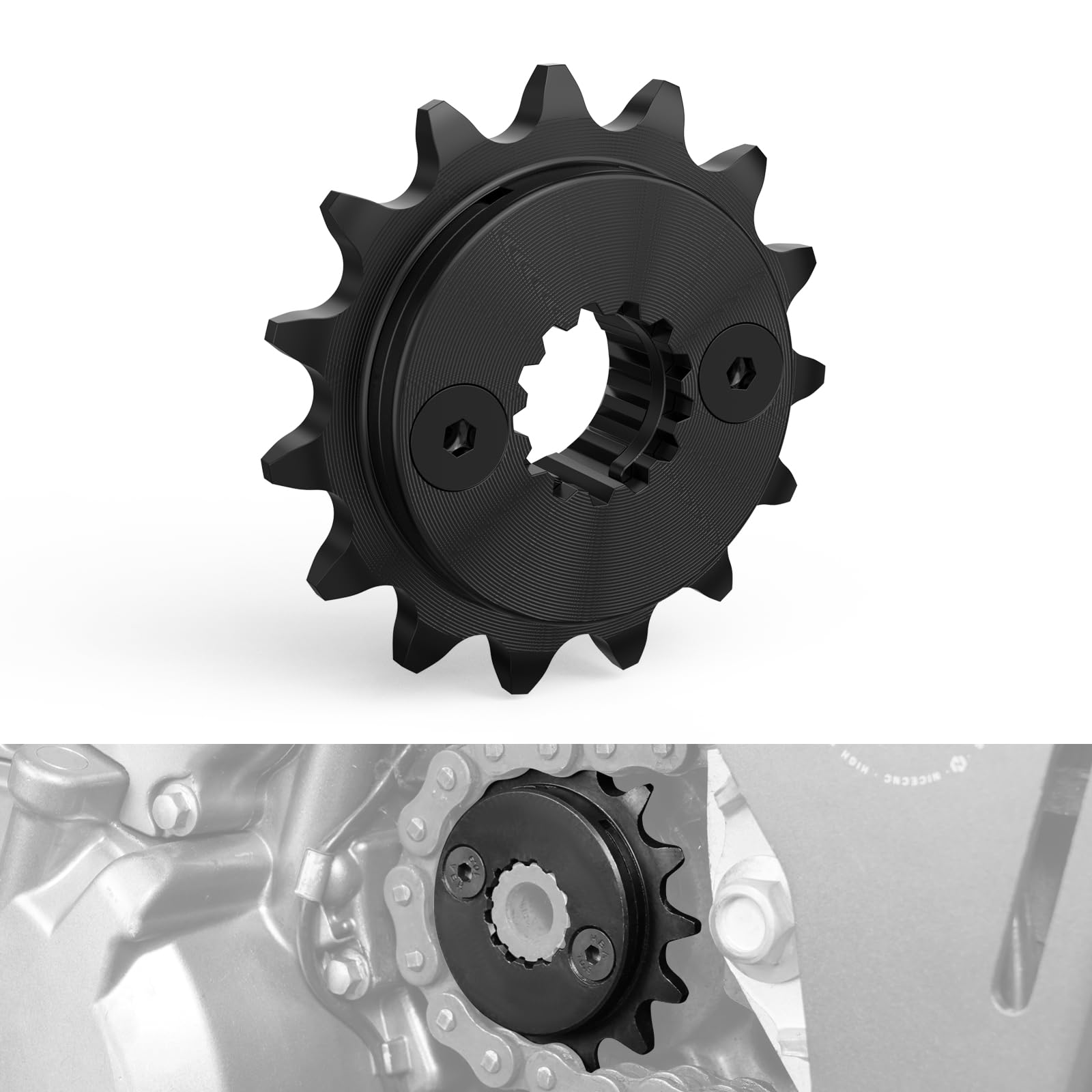 NICECNC M6 x 10Nm 15T Front Countershaft Sprocket Compatible with Honda XR650L 1993 1994 1995 1996 1997 1998 1999-2024