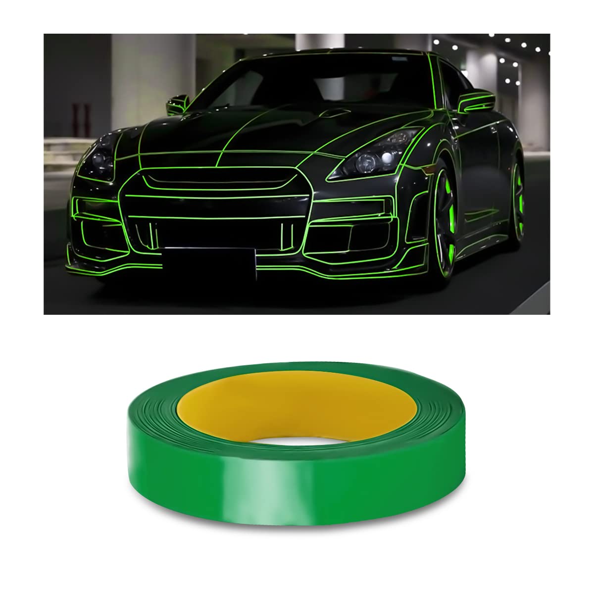 0.4''  197'' Car Reflective Strips Stickers for Body Rim, Funny DIY Warning Safety Decoration Strip Decals, Self-Adhesive Night 