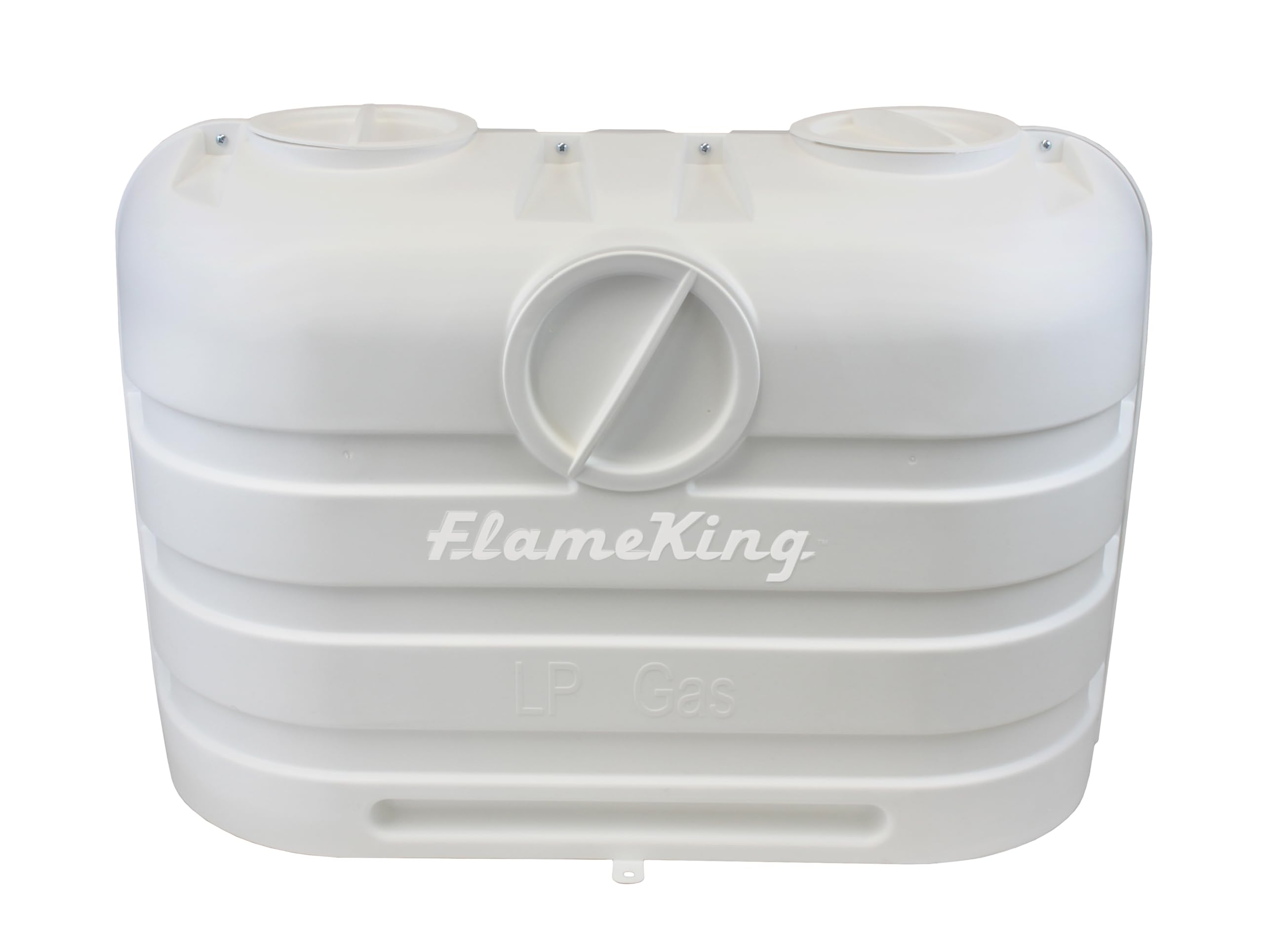 Flame King Dual 20Lb Lp Propane Tank Light Plastic Heavy Duty Cover For Rv, Travel Trailer, Camper - White