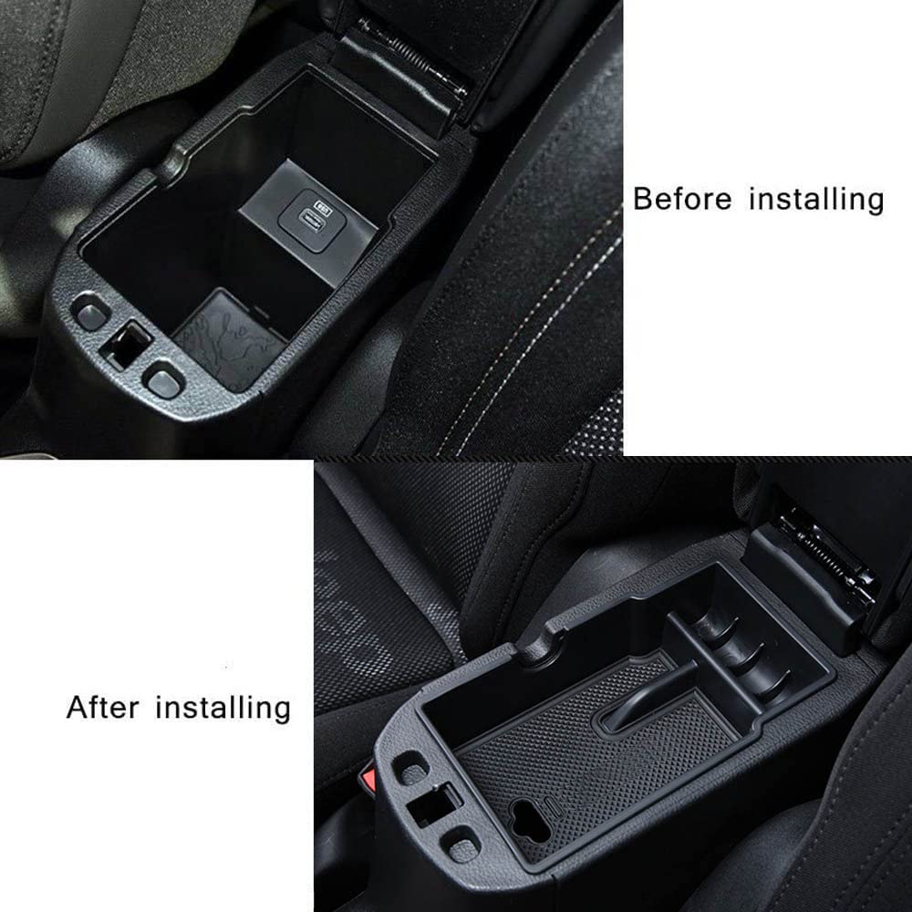 Edbetos Center Console Organizer Tray Compatible With Jeep Renegade Accessories 2015-2019 2020 2021 2022 Armrest Glove Box Secondary Storage (Orange Trim)