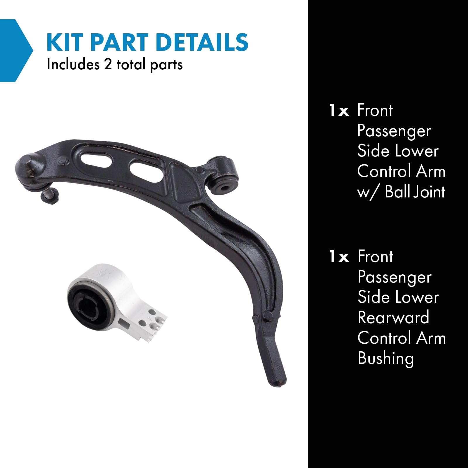 Trq Front Right Lower Control Arm With Ball Joint Passenger Side Compatible With 2010-2012 Ford Flex Lincoln Mkt