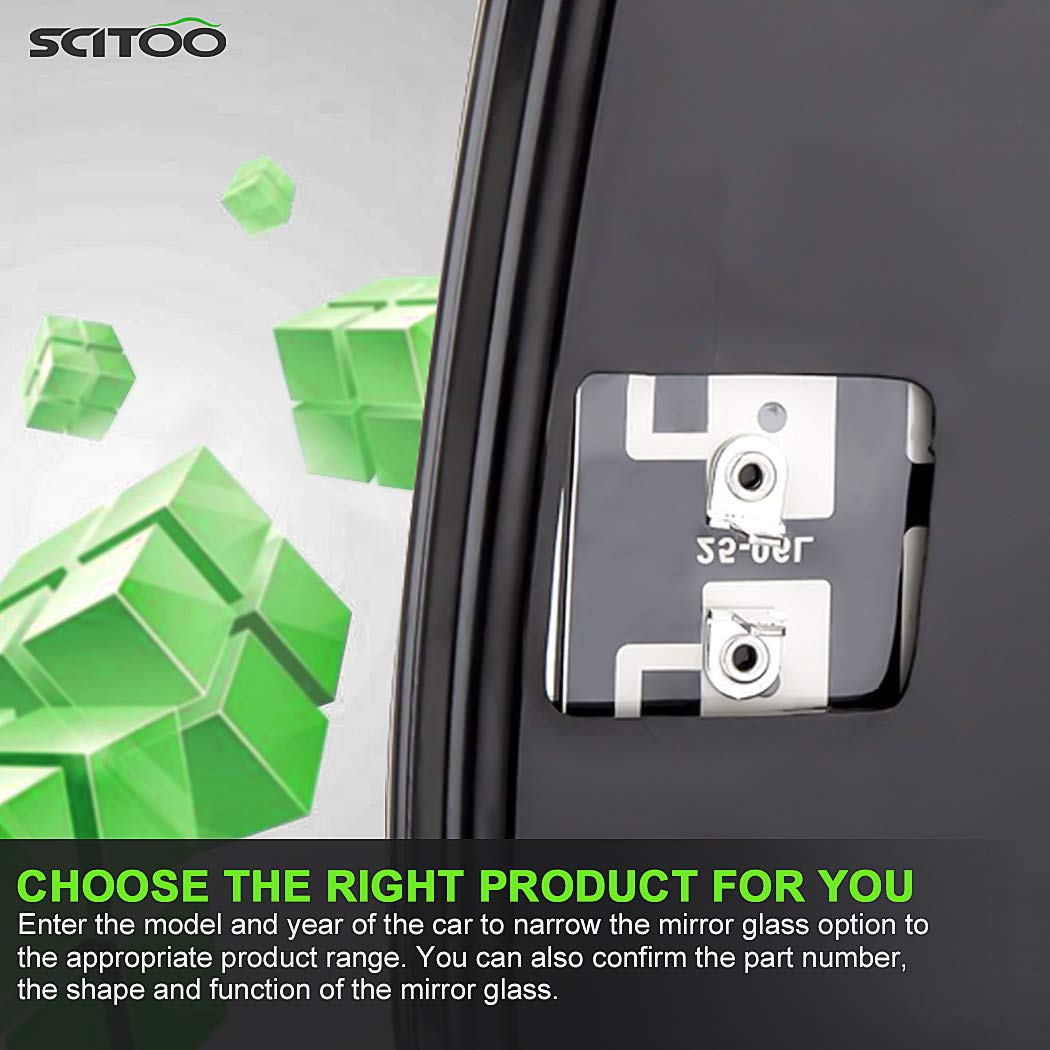 Scitoo Exterior Mirror Driver Side Glass Replacement Fit For 2003 2004 2005 2006 2007 For Chevy For Gmc Silverado Sierra 1500/2500 Hd/3500 Classic Models With Power Heated