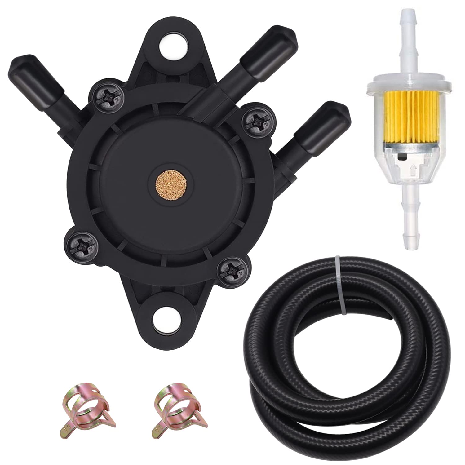 Tnisesm 5Pcs 808656 Fuel Pump, Fuel Filter For Small Engine Tractor Replacement 808656 691034 692313 808492 Lawn Mower