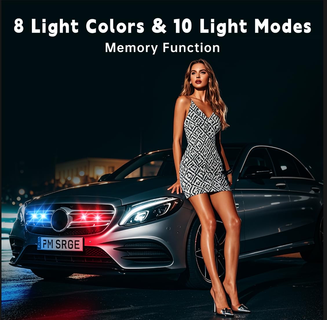 4Pcs Wireless Led Strobe Lights With Remote Control,8 Colors Waterproof Anti-Collision Usb Charing Led Warning Light, High Brigh