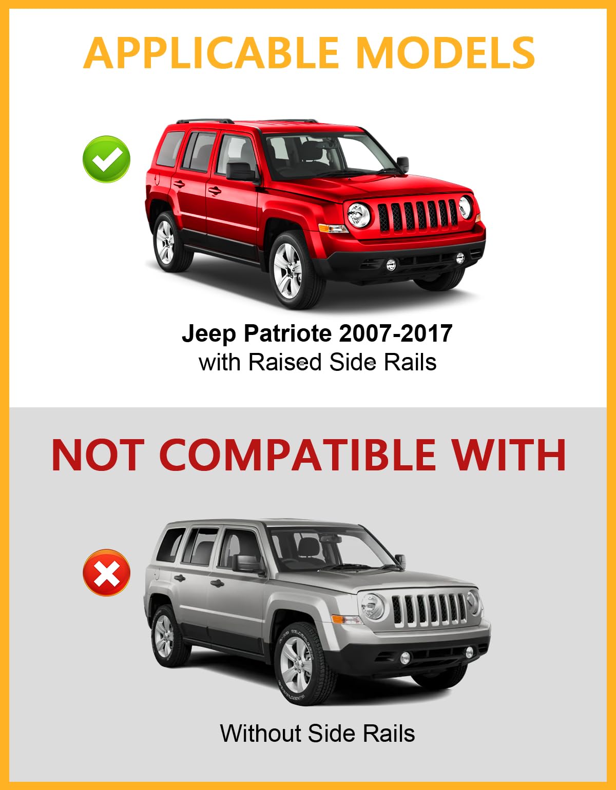 Tuyoung 220lbs Lockable Roof Rack Cross Bars Compatible with Jeep Patriot 2007-2017,Heavy Duty Anti-Theft Aluminum Roof Rails Cr