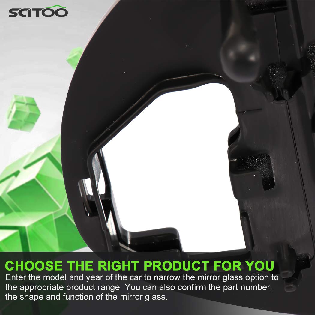 SCITOO Side View Mirror Passenger Side Glass fit for 2012-2015 2017 for Toyota Camry 2015 Corolla 2014-2017 for Yaris Heated Chr