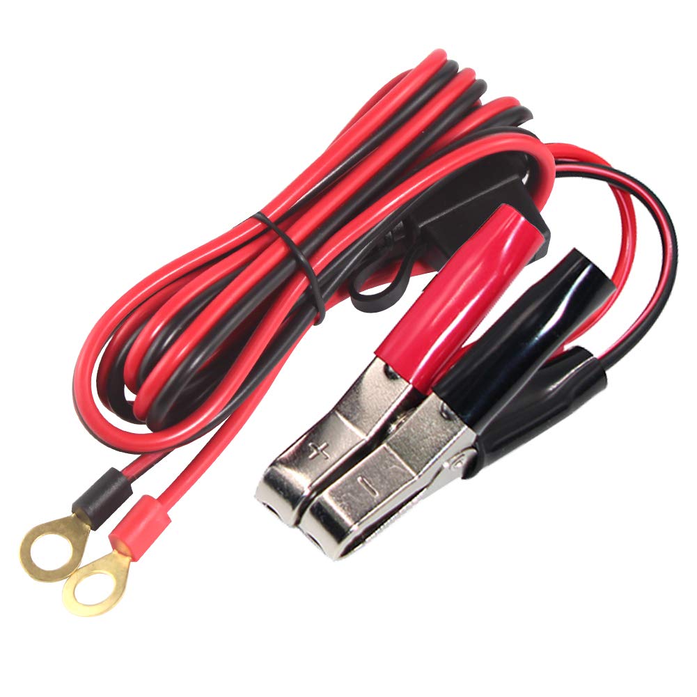 Kuncan Battery Alligator Clips To O Ring Terminal Harness Wire 2 Pin Lug Cable (6Ft)