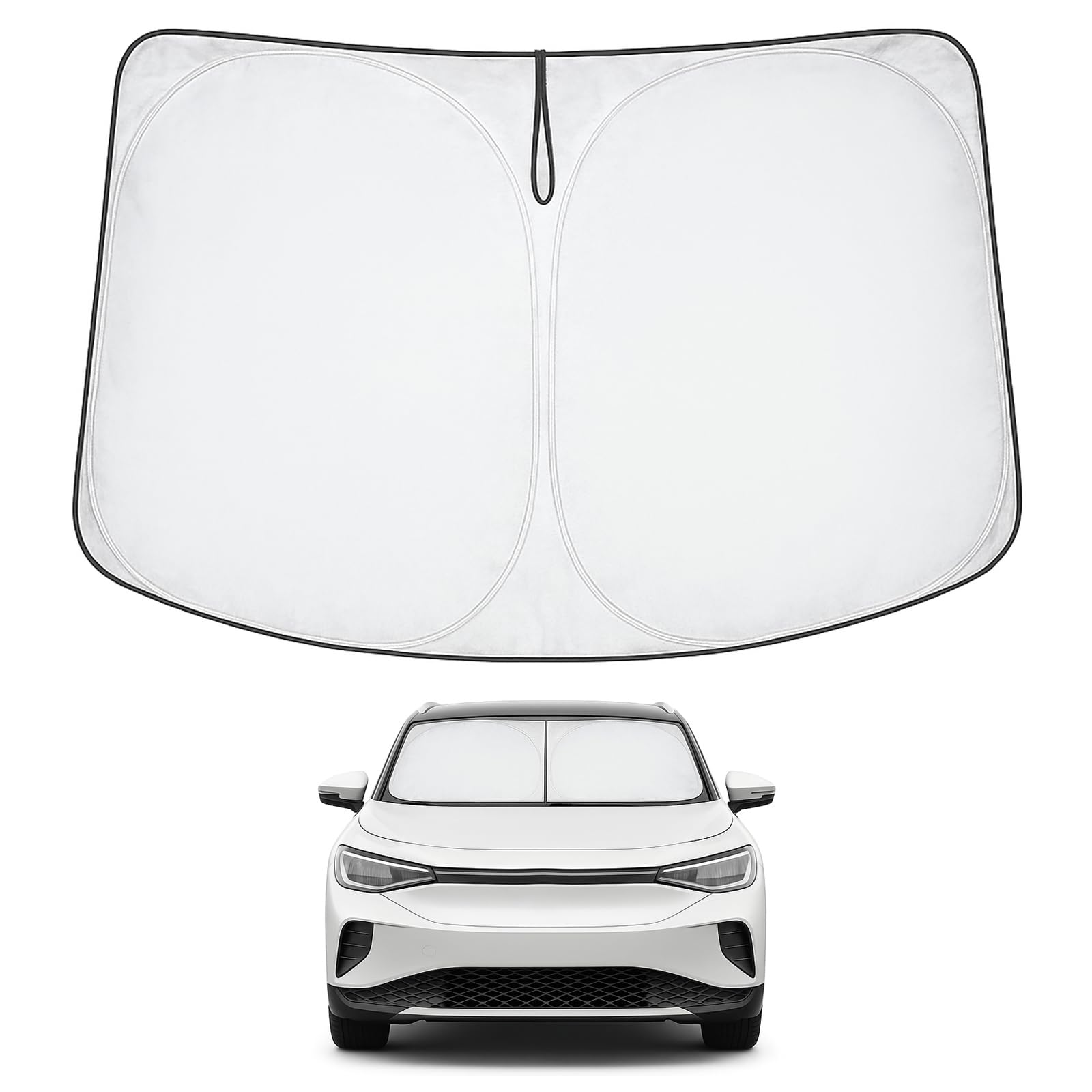Proadsy 2025 Upgrade Windshield Sun Shade Custom Fit Volkswagen Vw Id.4 2021-2024 2025 4-Layer Foldable Front Sunshade Protector