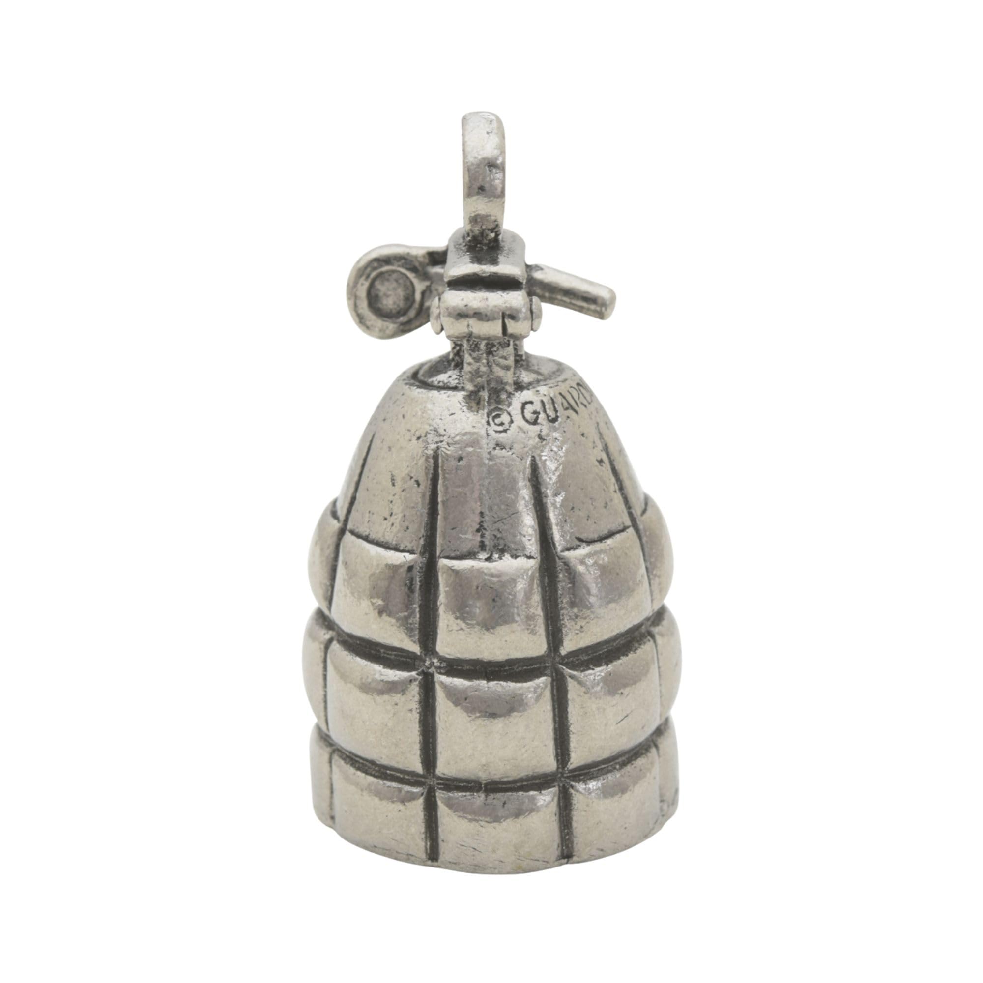Guardian Bell Grenade Good Luck Bell W/Keyring & Black Velvet Gift Bag | Motorcycle Bell | Lead-Free Pewter | Good Luck Gift To