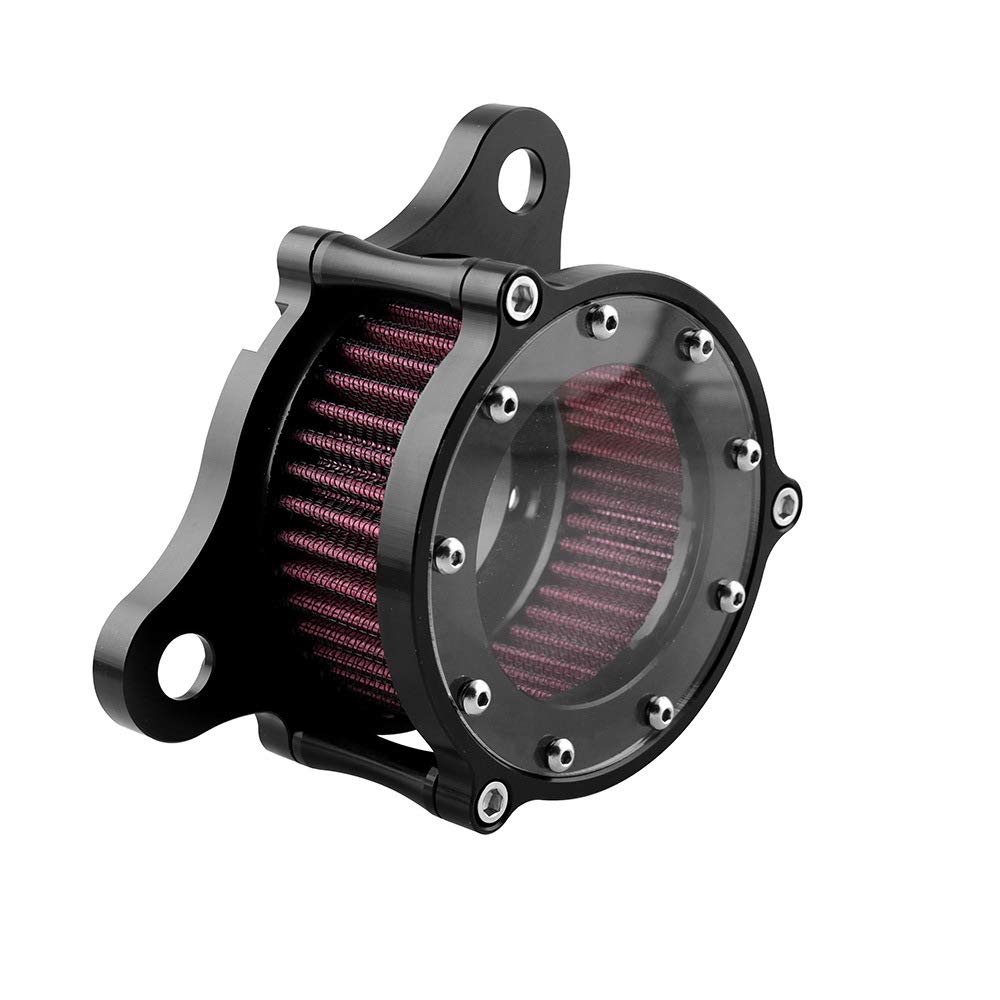 Air Cleaner Intake Filter System Kit For Harley Davidson Sportster Xl883 Xl883N Xl883R Xl883P Xl1200 Xl1200L Xl1200X Iron 883 Forty Eight Xl1200X 2004-2016 Billet Aluminum Cnc Machined Washable