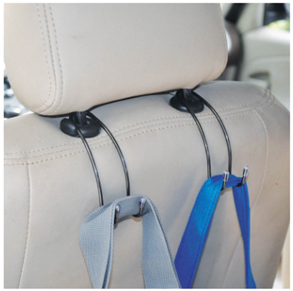 Mosquick Set Of 2 Steel Car Accessories  Multifunctional Back Seat Bag Hanger, Car Gadgets  Car Dustbin Holder  Car Bag Hook