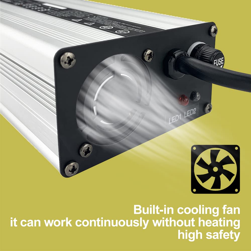 48V / 58.4V 8A Lifepo4 Lithium Battery Smart Charger 110V 120V 500W for 16S 48V Lifepo4 Battery with Cooling Fan and Alligator C