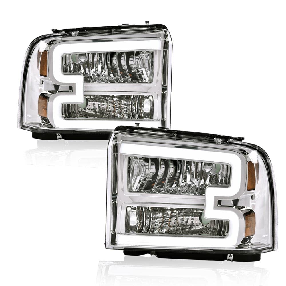 Pit66 Led Headlight Assembly Compatible With 2005-2007 Ford F250 F350 F450 F550 Super Duty/ 2005 Excursion,(Not Fit Sealed Beam