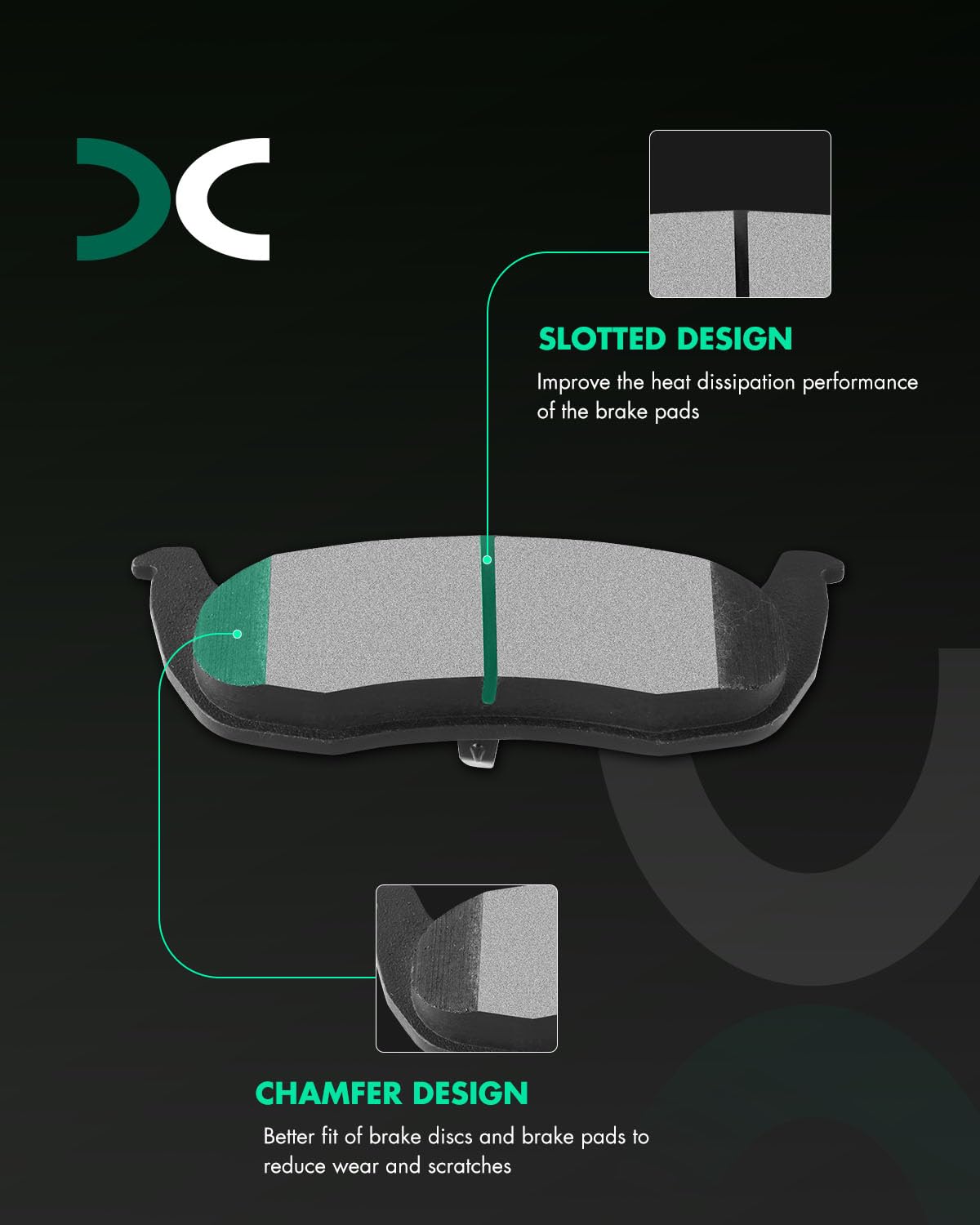 Scitoo D1087 Rear Semi-Metal Brake Pads Sets Fit For Jeep Commander 2006-2010,For Jeep Grand Cherokee 2005-2010