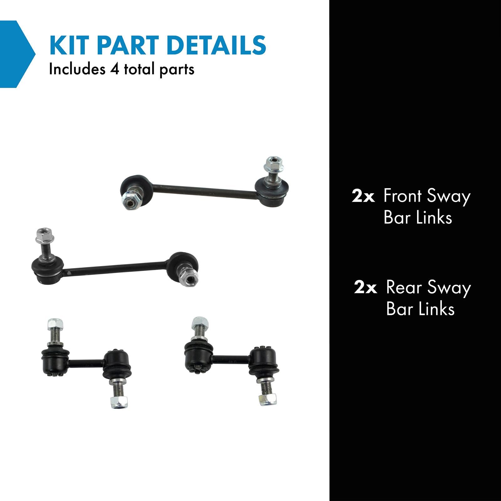 Trq Front & Rear Sway Bar Stabilizer Link Set Compatible With 2009-2014 Acura Tl