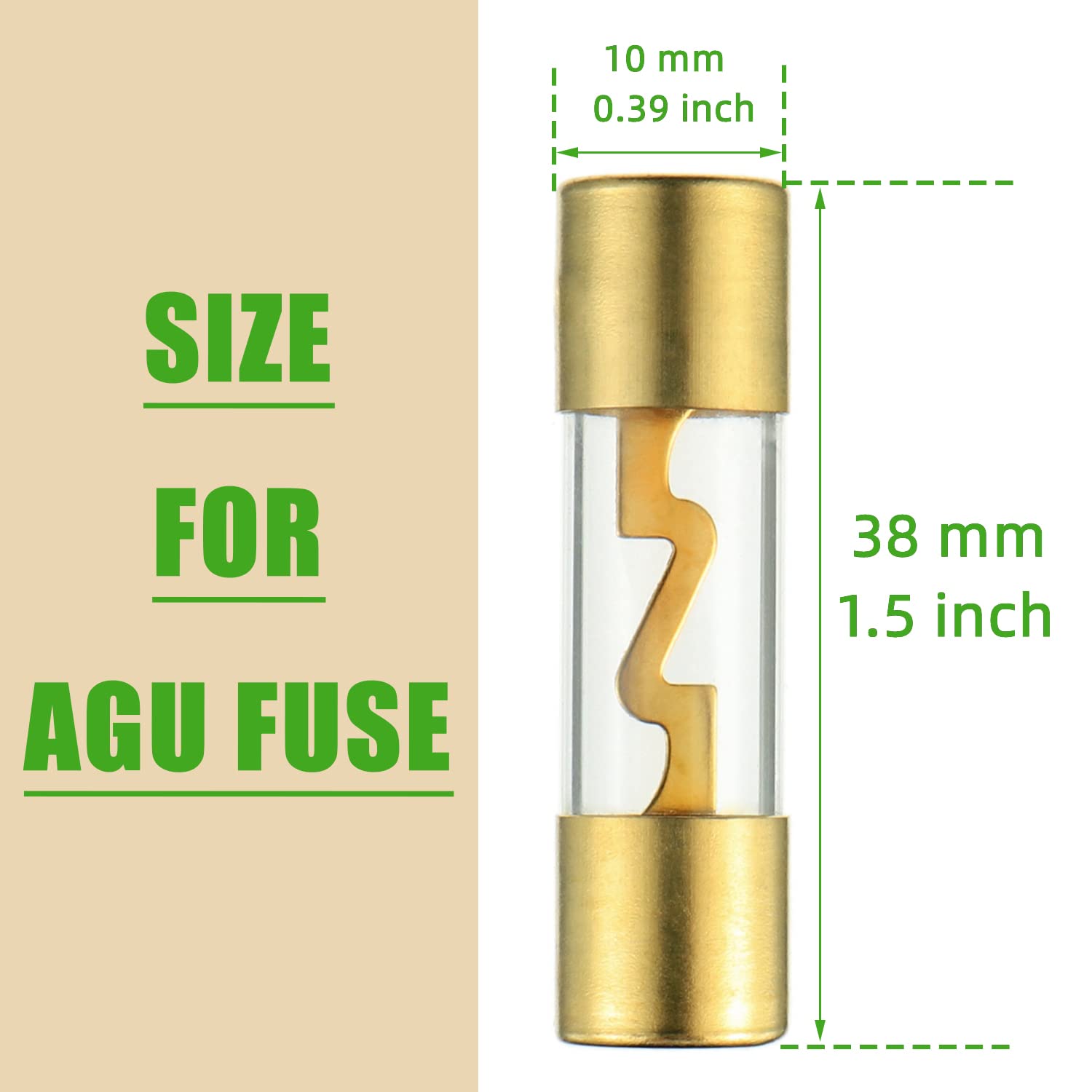 SIGANDG 4-8 Gauge AWG in-line Fuse Holder with 100A AGU Fuses for Car Audio, Alarm, Amplifier, Compressors, Waterproof Inline Fu