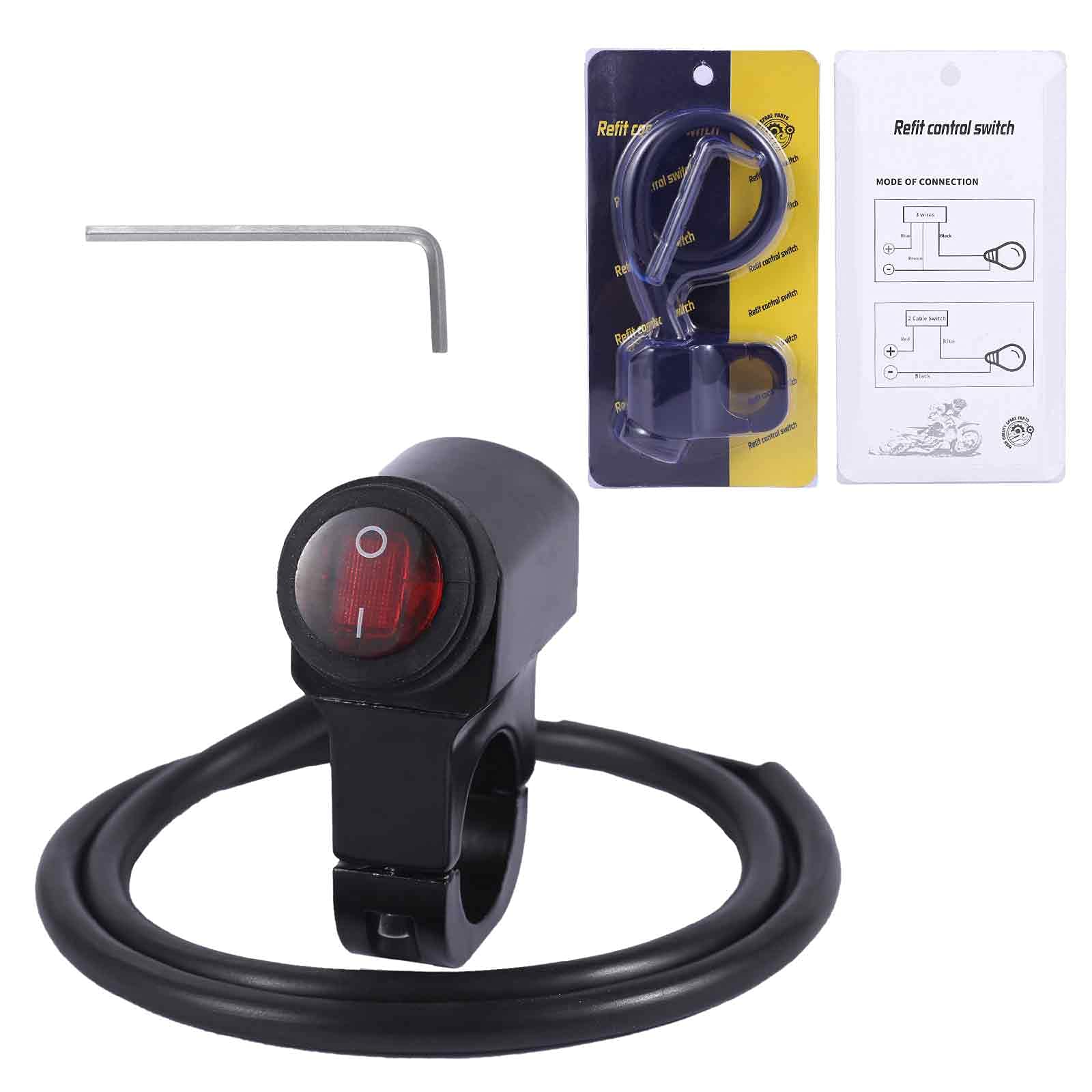 Stylemafia Waterproof Motorcycle Atv Led Light Bar Switch, Headlight Fog Light Spotlights Aux Light Switch For 12V Atv Mini Bike