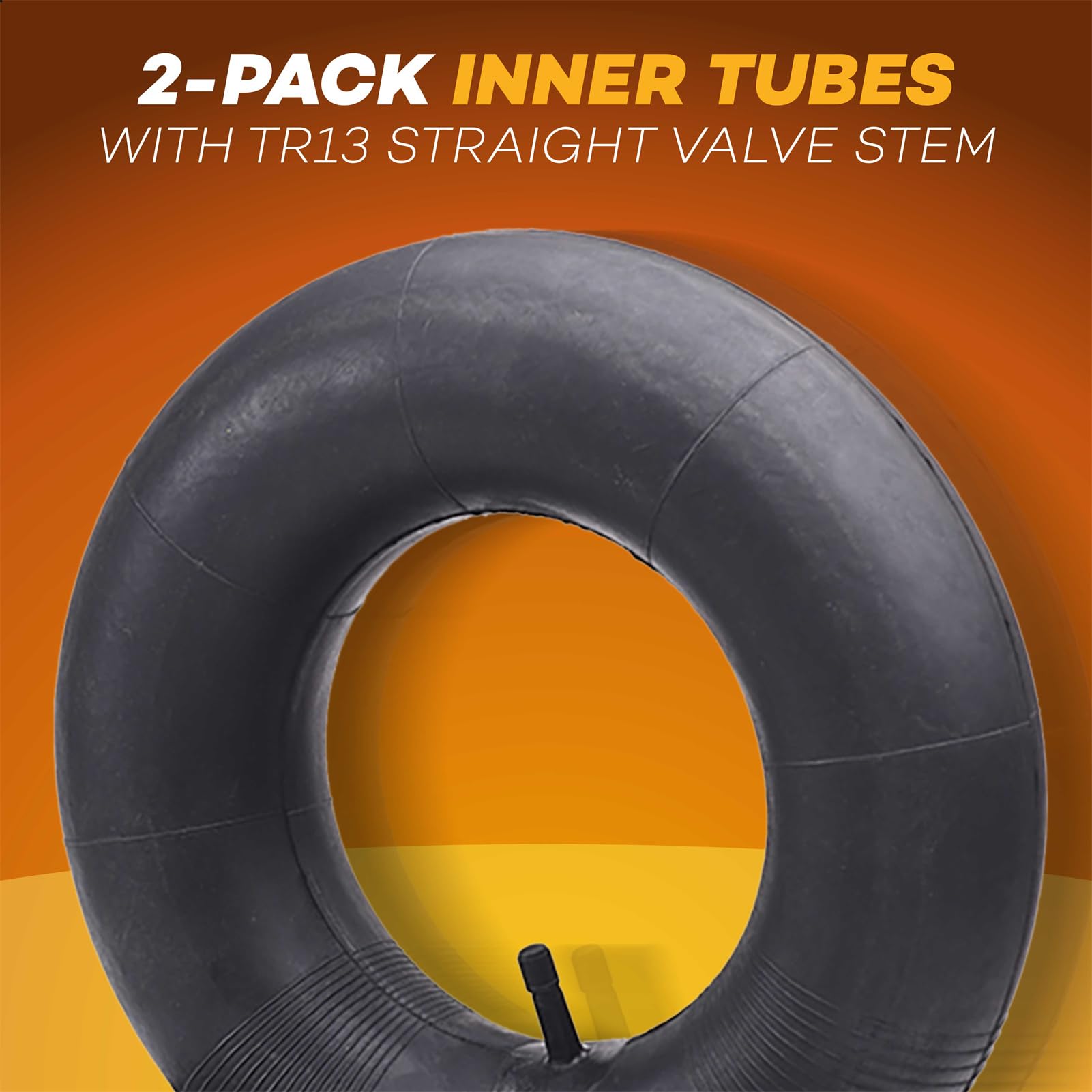 (2-Pack) AR-PRO Exact Replacement Inner Tubes with TR13 Straight Valve Stem, 13 x 5.00-6'', Universal Fit for Razor Dirt Quad La