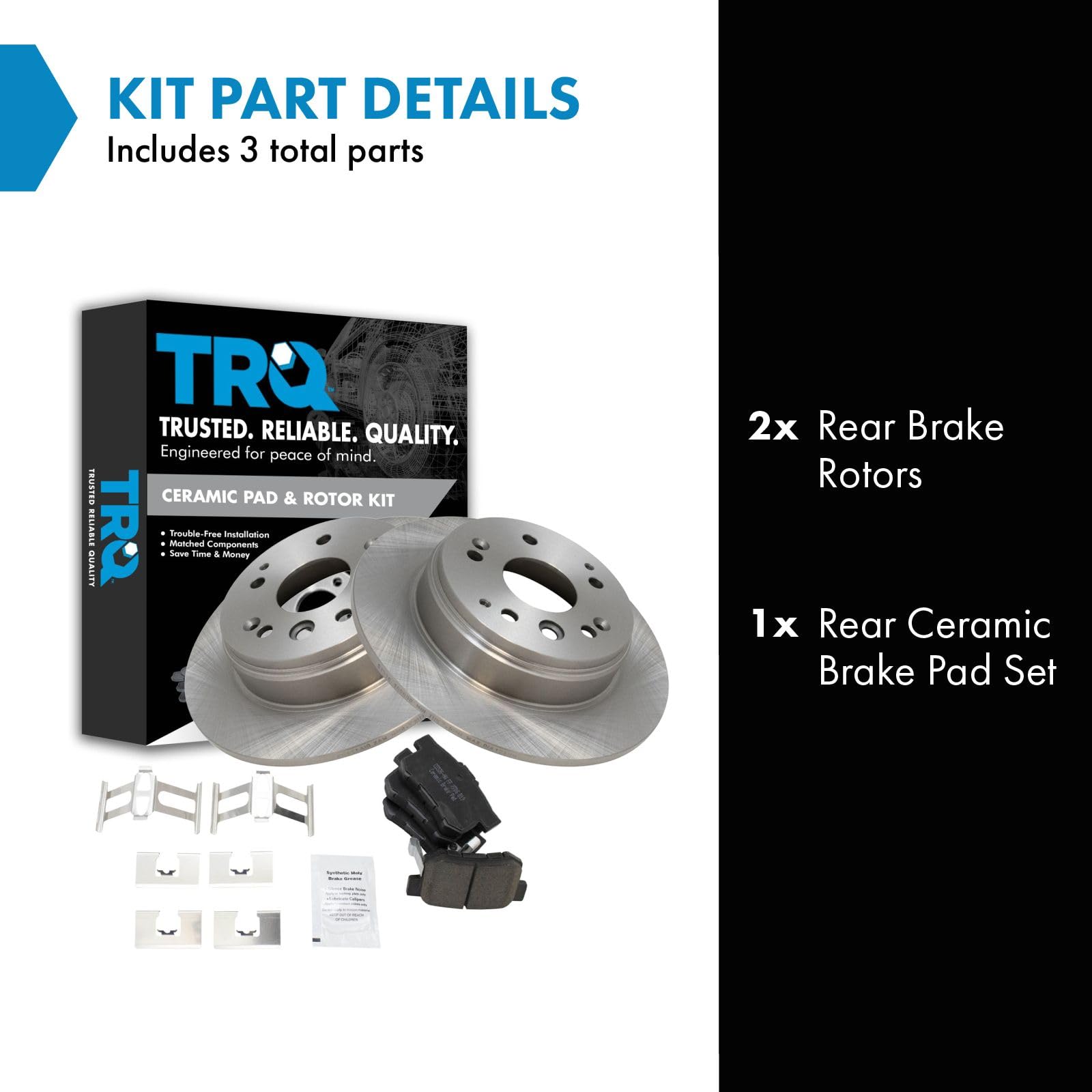 Trq Premium Ceramic Brake Pad & Rotor Set Rear For Honda Element Acura Tl