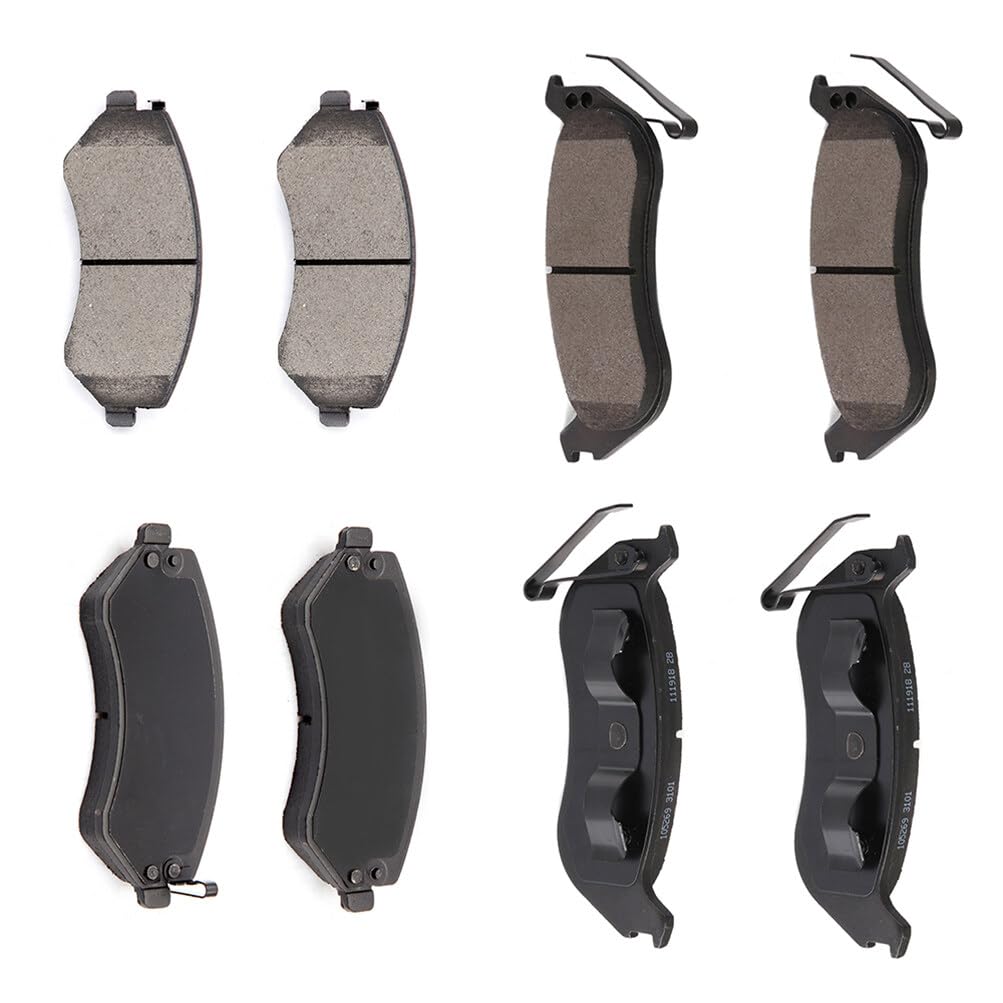 Eccpp D856-7732 D981-7863 Front Ceramic & Rear Semi Metallic Disc Brake Pad Set Fit For Jeep Liberty 2003-2007