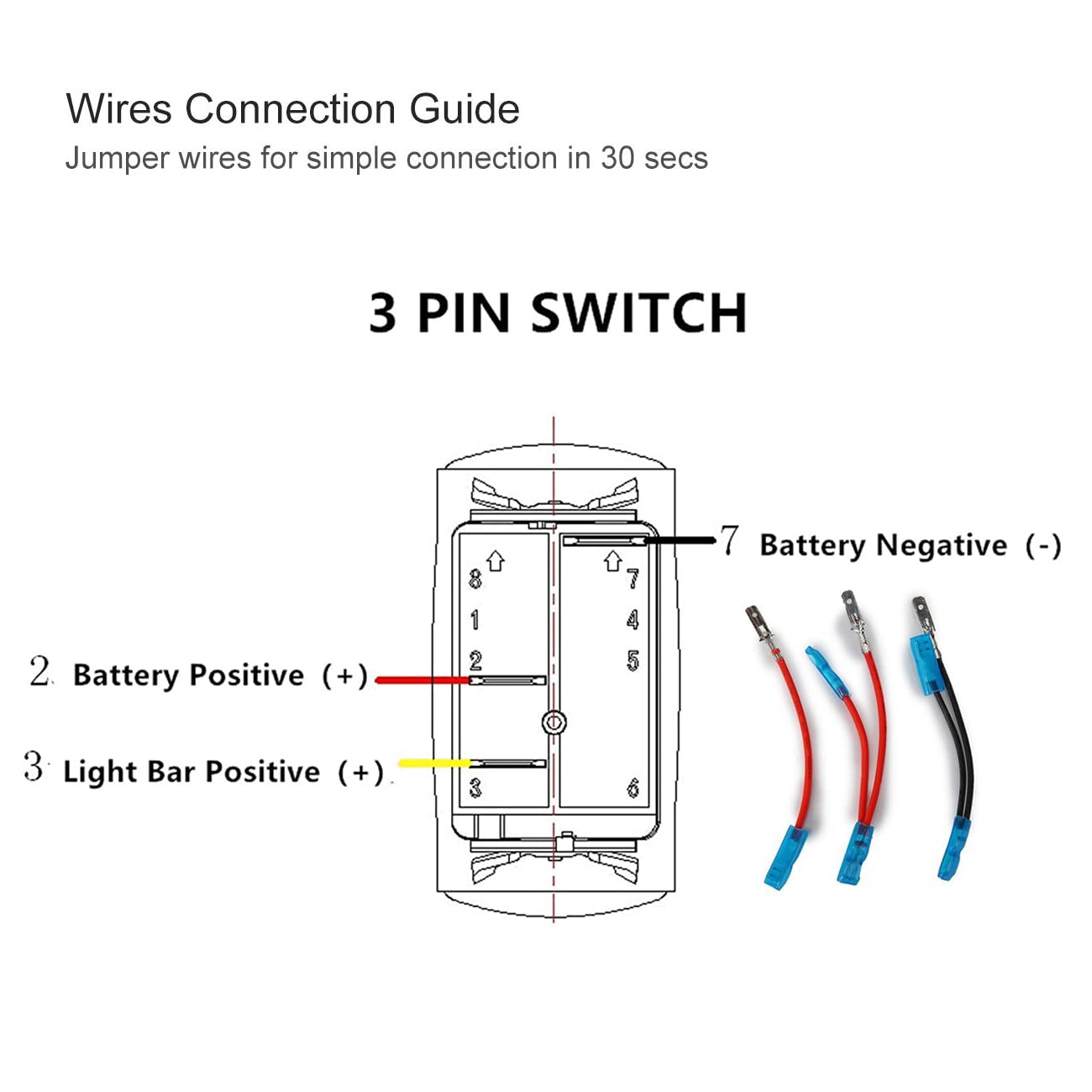 Xislet 3-Pin/Blue Utv Led Rocker Switches Compatible With Polaris Rzr Ranger 570-1000 Xp Sxs Maverick X3 Pioneer Atv Golf Cart R