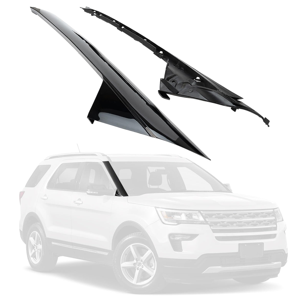 Fomiuzy Windshield Trim Panel A Pillar Molding Kit Fit for Ford Explorer 2011-2019 Sport 4 Door Replaces BB5Z-7803144-AA BB5Z780