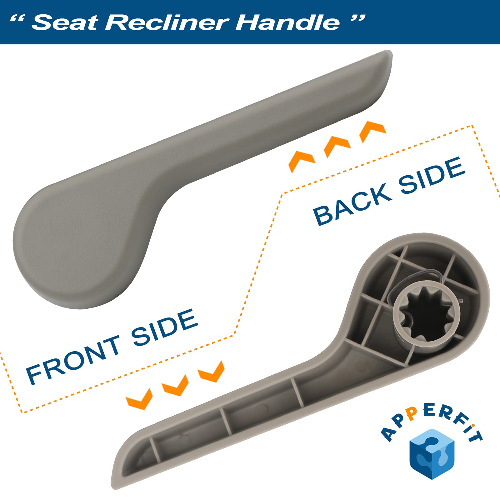 Apperfit Seat Recliner Handle Lever Front Left+Right Side (Gray) Compatible With 2007-2013 Chevy Avalanche Silverado Suburban, G