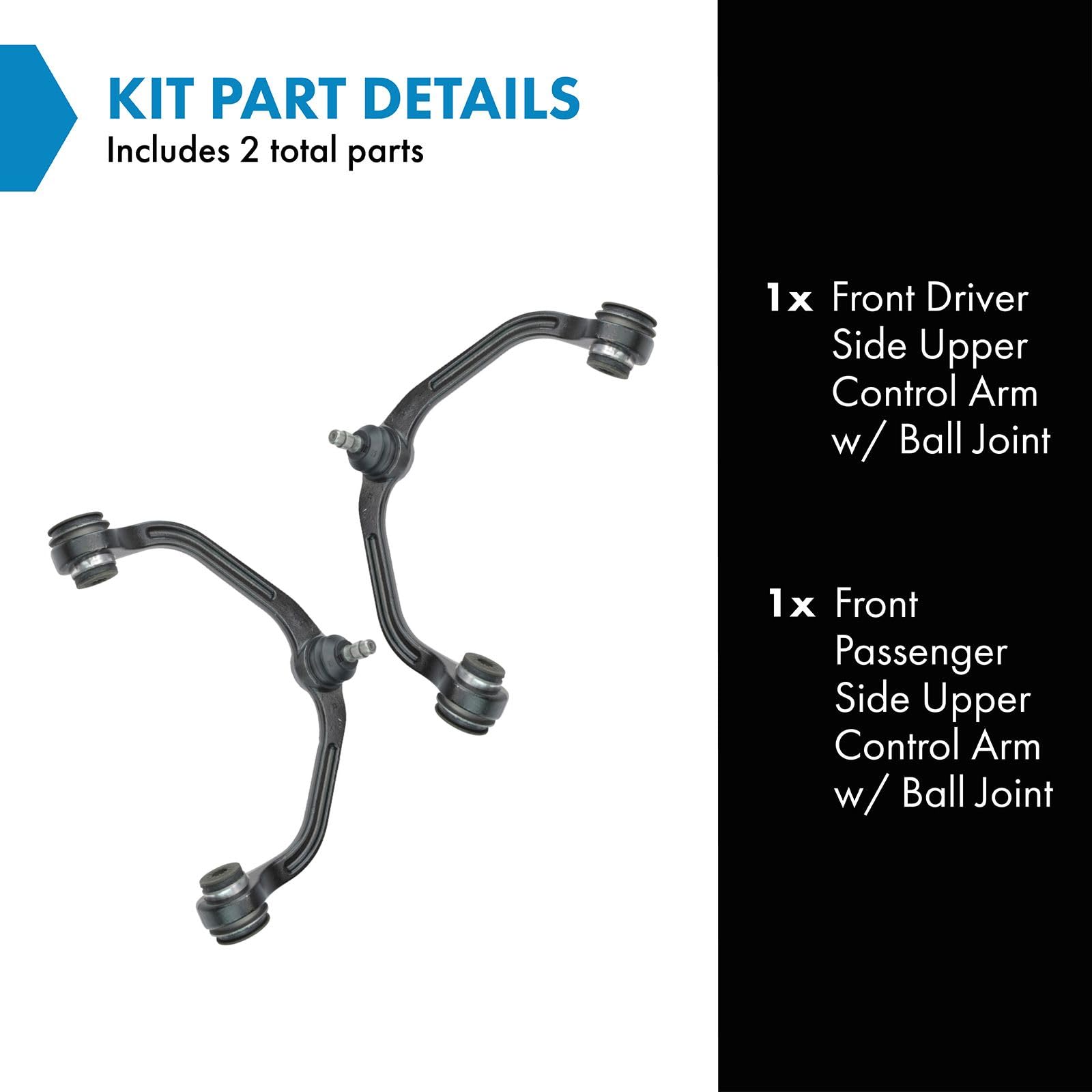 Trq Front Upper Control Arm With Ball Joint Set Compatible With 1998-2011 Ford Ranger 2001-2009 Mazda B2300 1998-2001 B2500 1998