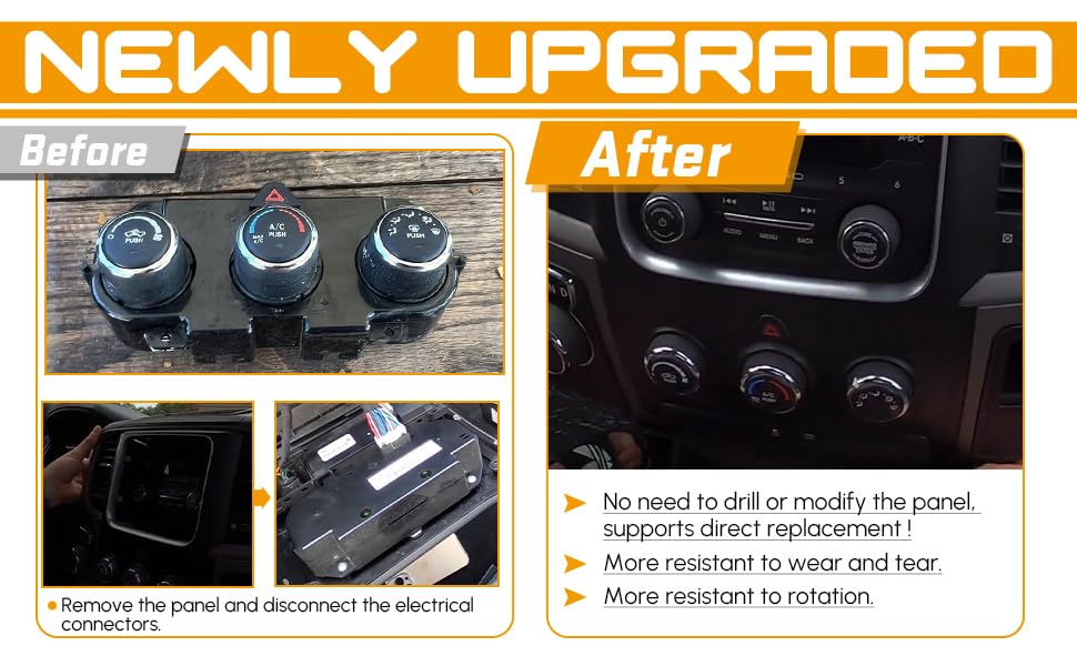 AC Heater Climate Control Unit Heat Defrost Compatible with RAM 1500 2500 3500 2013-2018 HVAC Climate Control Replace 68268189AA