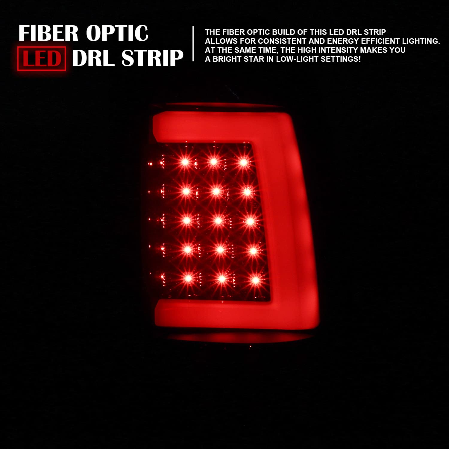 Spec-D Tuning Black Smoke LED Bar Tail Lights Compatible with 1999-2002 Chevy Silverado GMC Sierra 1500/2500/3500 Models Left + Right Pair Assembly