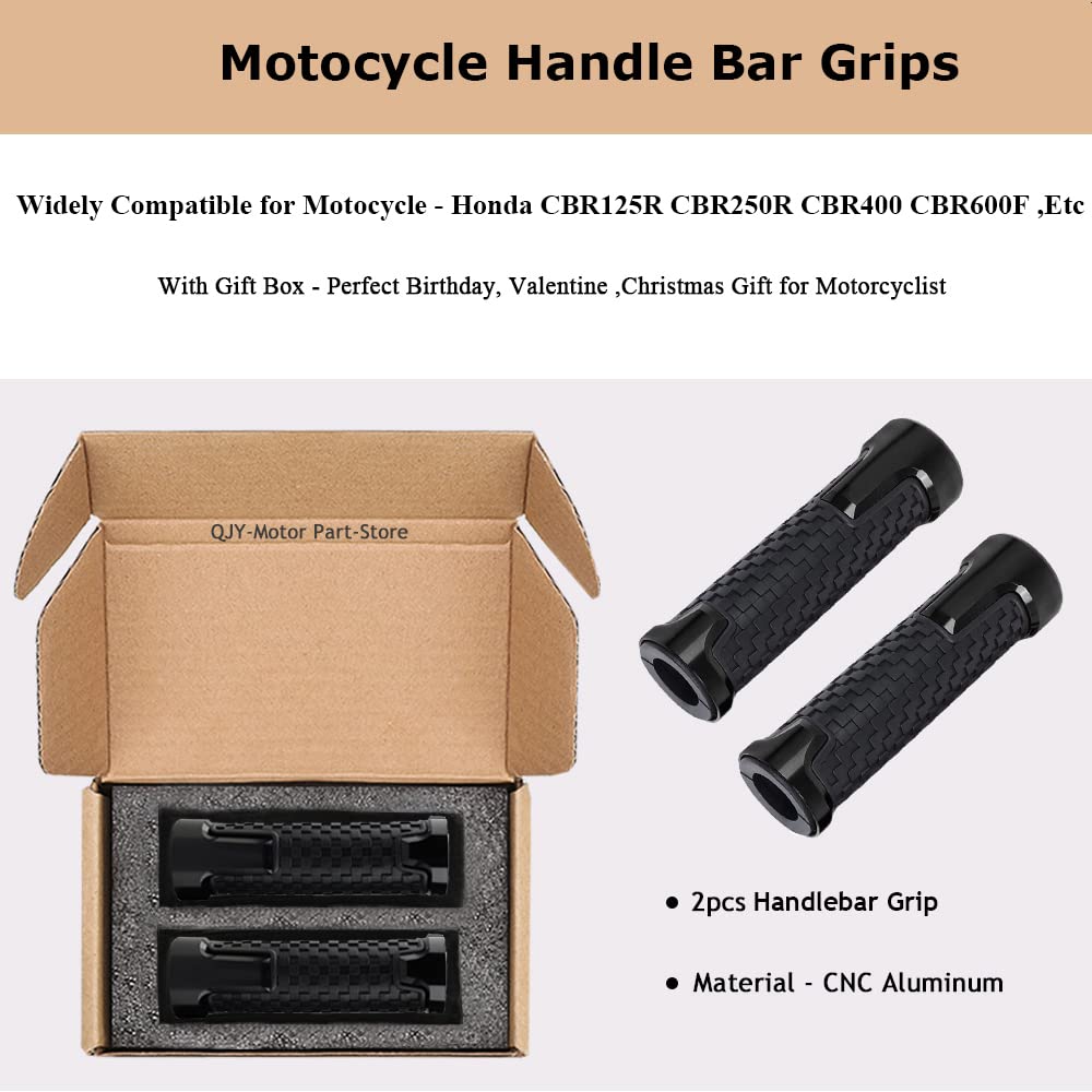 7/8' 22Mm Motorcycle Handlebar Grip, Fit With Honda Cbr60F Cbr125R Cbr150R Cbr250R Cbr400 Nc23 Nc29 Cbr600 F2 F3 F4 F4I Cbr600Rr Cbr900Rr Cbr954Rr Cbr1000Rr (Black)