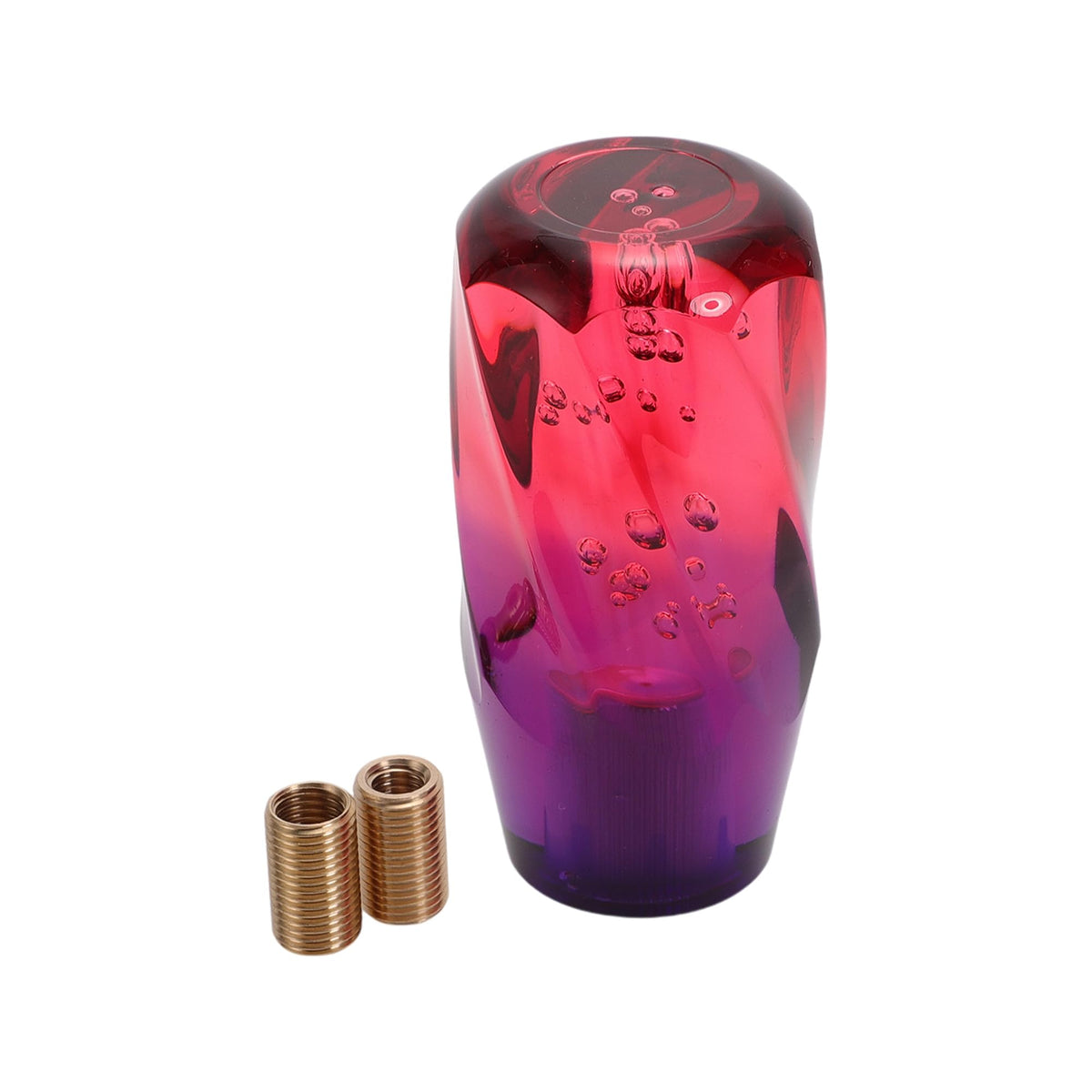 INFINAUTO Car Shift Knob, 10cm Universal for Automatic and Manual Vehicle Gear Shifter Knob with 2 Adapter Acrylic Red Purple, 1