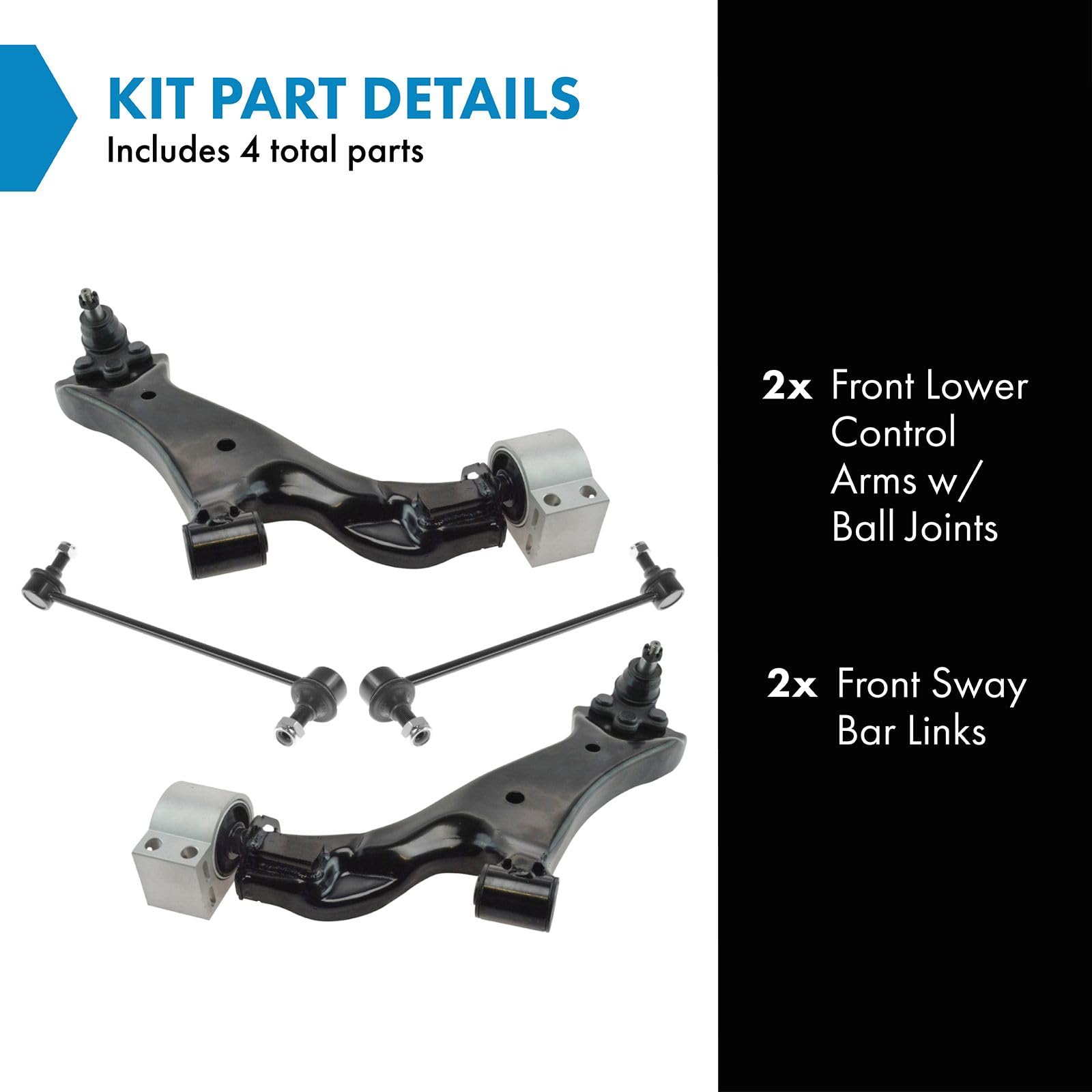 Trq Front Suspension Kit Control Arm With Ball Joint Sway Bar Stabilizer Link Compatible With 2010-2017 Chevrolet Equinox Gmc Te