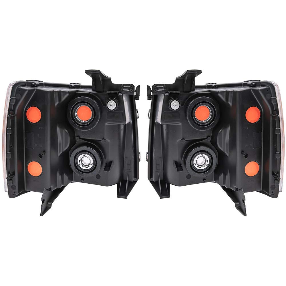 Cheda Headlights Assembly Compatible With 07-13 Chevy Silverado 1500/ Fit 07-14 Chevy Silverado 2500 3500&Hd Headlamp (Clear Len