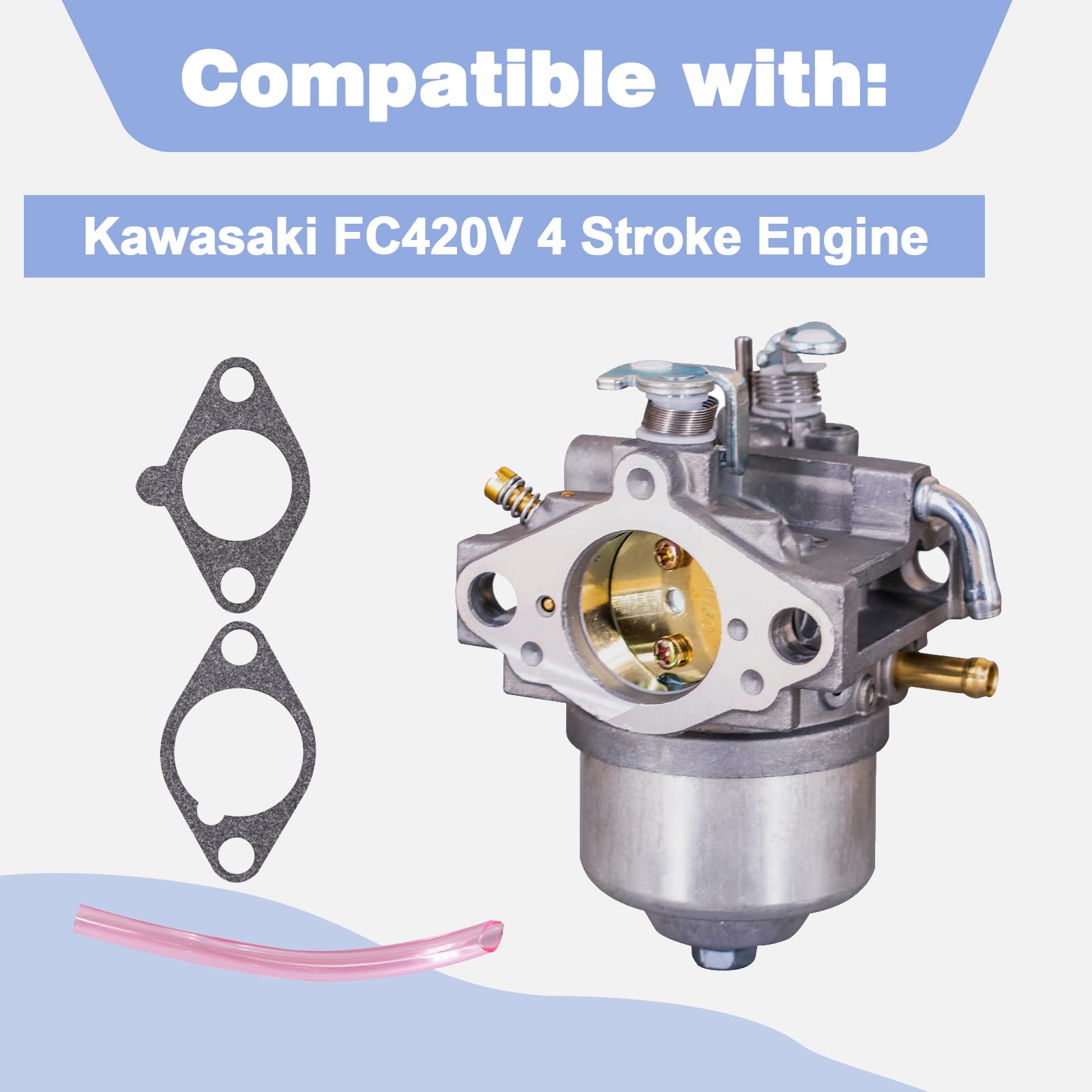 Carburetor Assembly Fits Kawasaki Fc420V 4 Cycle Engine John Deere Dr Brush Mower Carb Replaces 15001-2972 15003-2154 15003-2153
