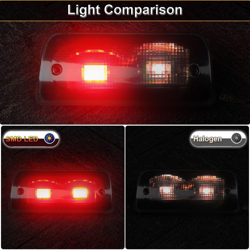 RAVSOFT 3rd Third Brake Light Lens Red Cover with Seal Gasket Extended Cab Only Compatible with 1994-2003 Chevy S10 GMC Sonoma 1