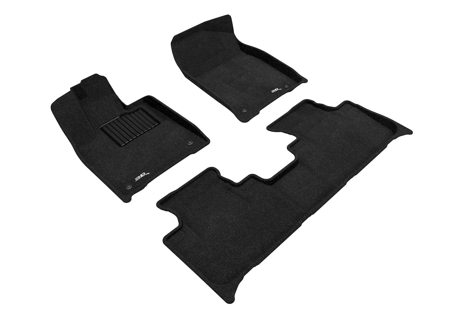 3D Maxpider Custom Fit Elegant Floor Mat (Black) For 2016-2021 Lexus Rx/Rx Hybrid - 1St Row 2Nd Row
