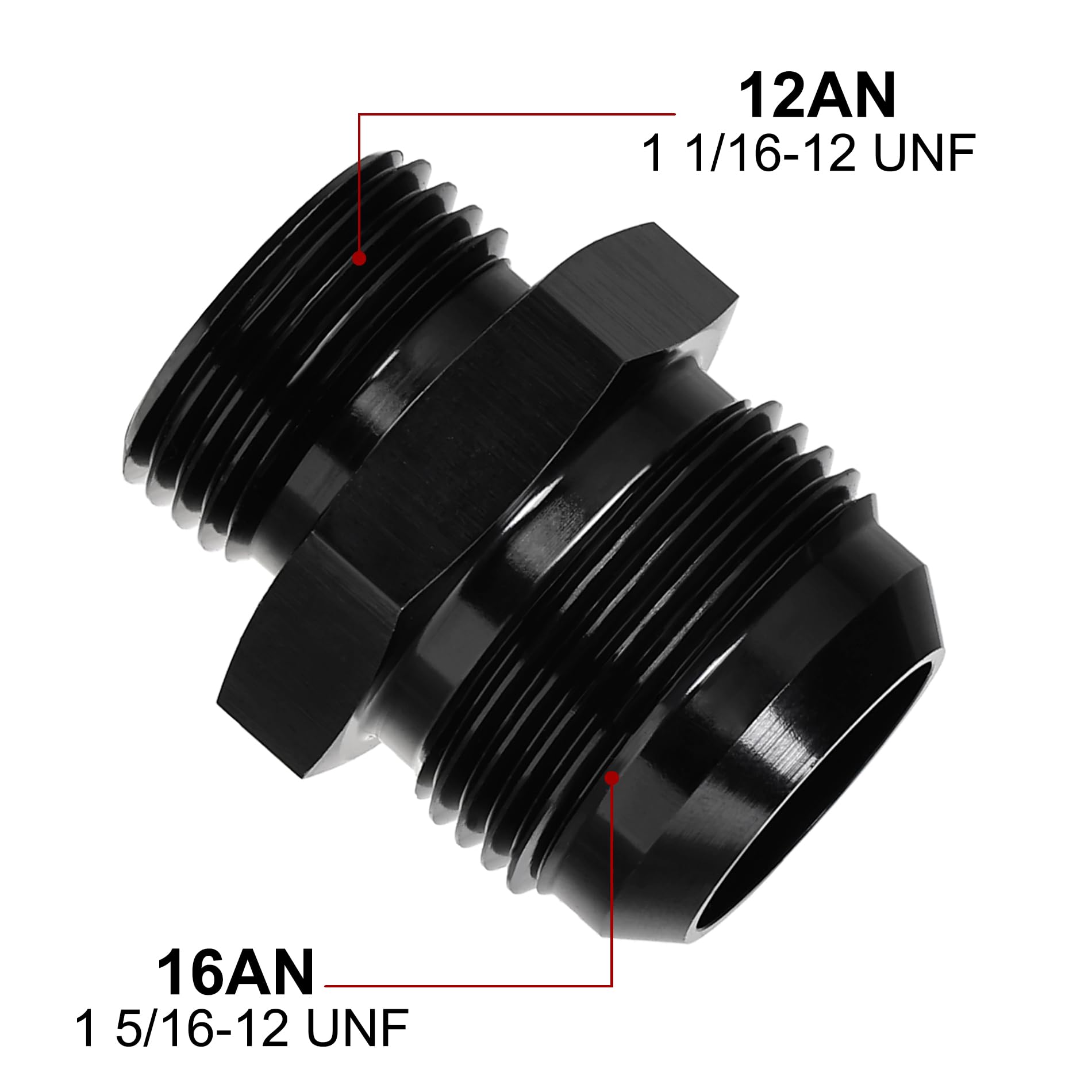 Evil Energy 16An Flare To 12An Orb Male Fuel Rail Adapter Fitting Black