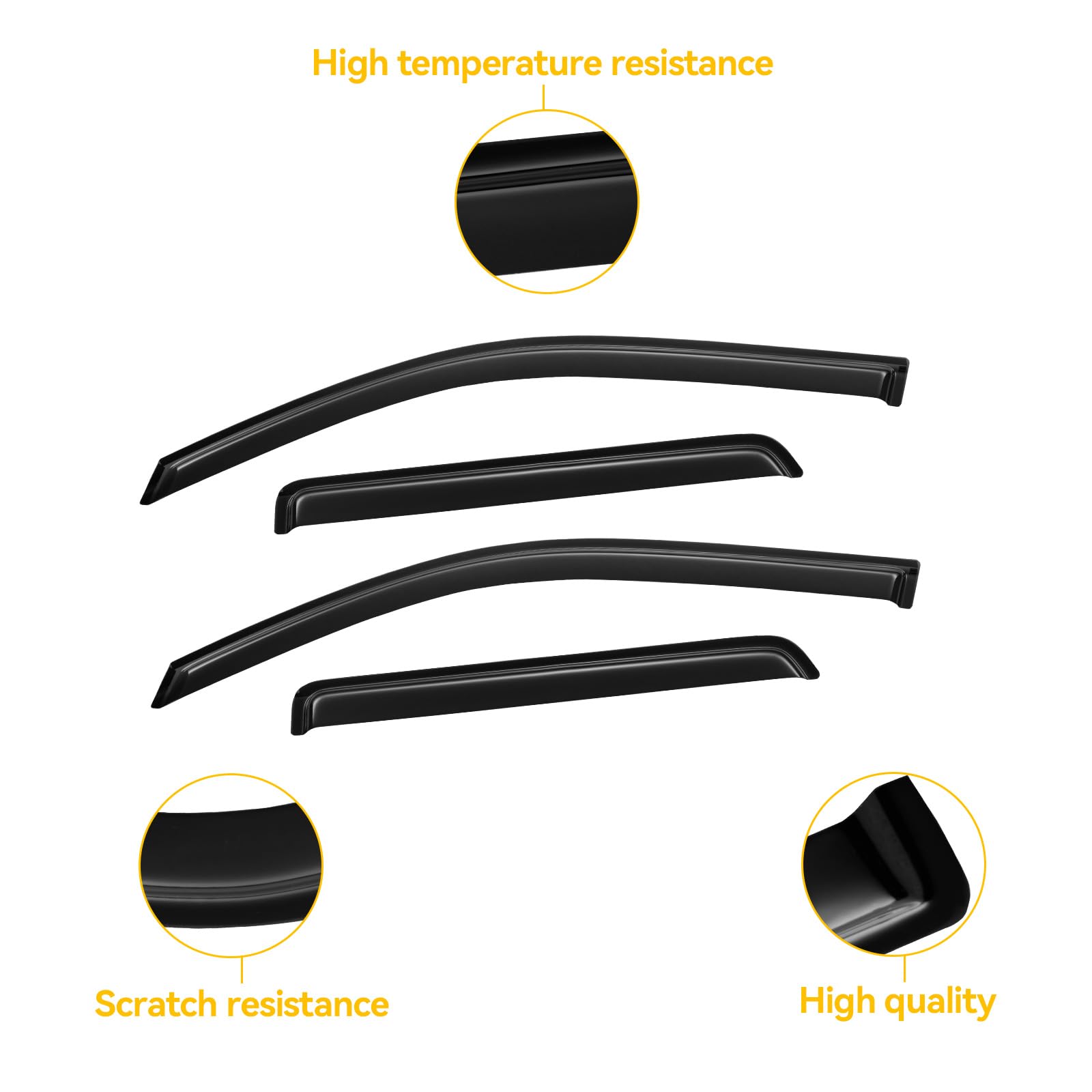 Cmvt Auto Window Visors For 2002-2009 Chevy(Chevrolet) Trailblazer, Rain Guards Shields Vent Shade Deflector Dark Smoke 2003 200